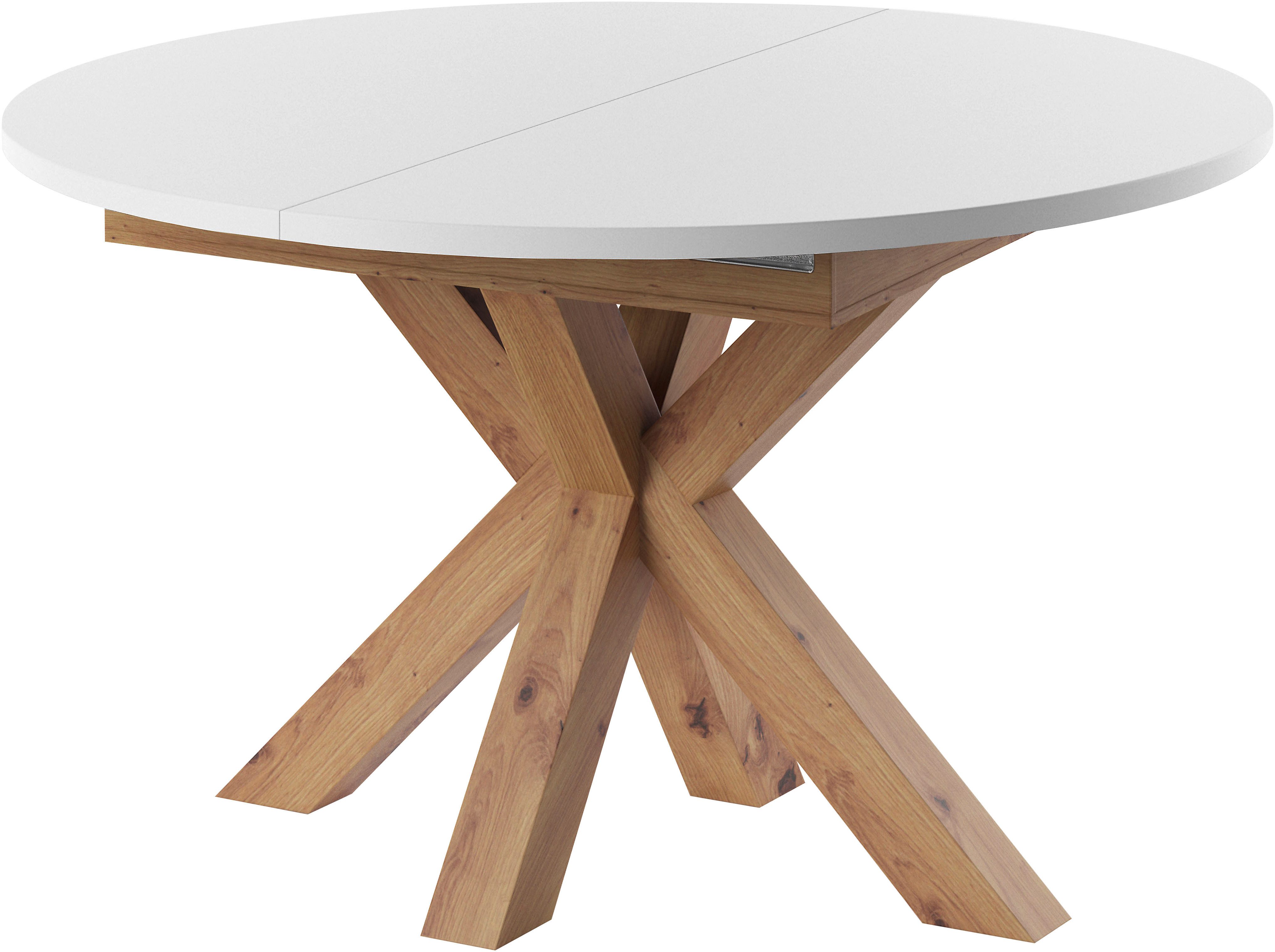 set one by Musterring Eettafel New Atlanta met ronde plaat, uitschuifbaar, stervoet, afmetingen ø130 cm (170x130 cm)
