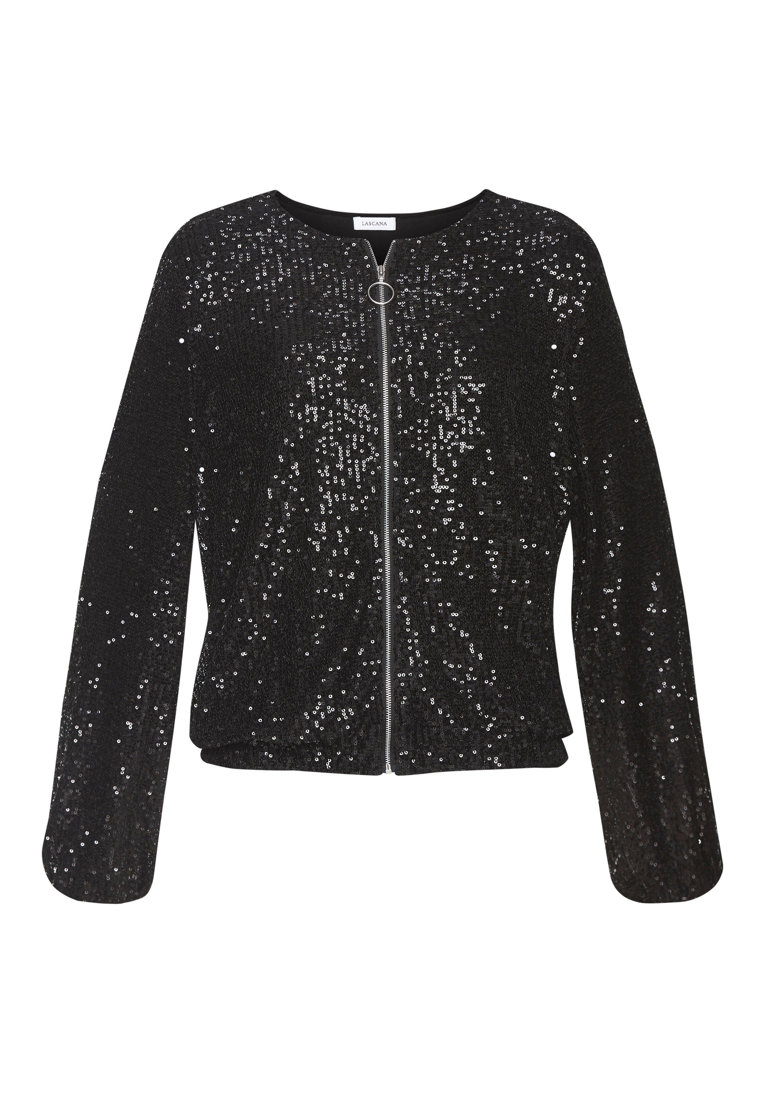 Lascana Blouson met pailletten, feestelijke bomberjack, paillettenjack