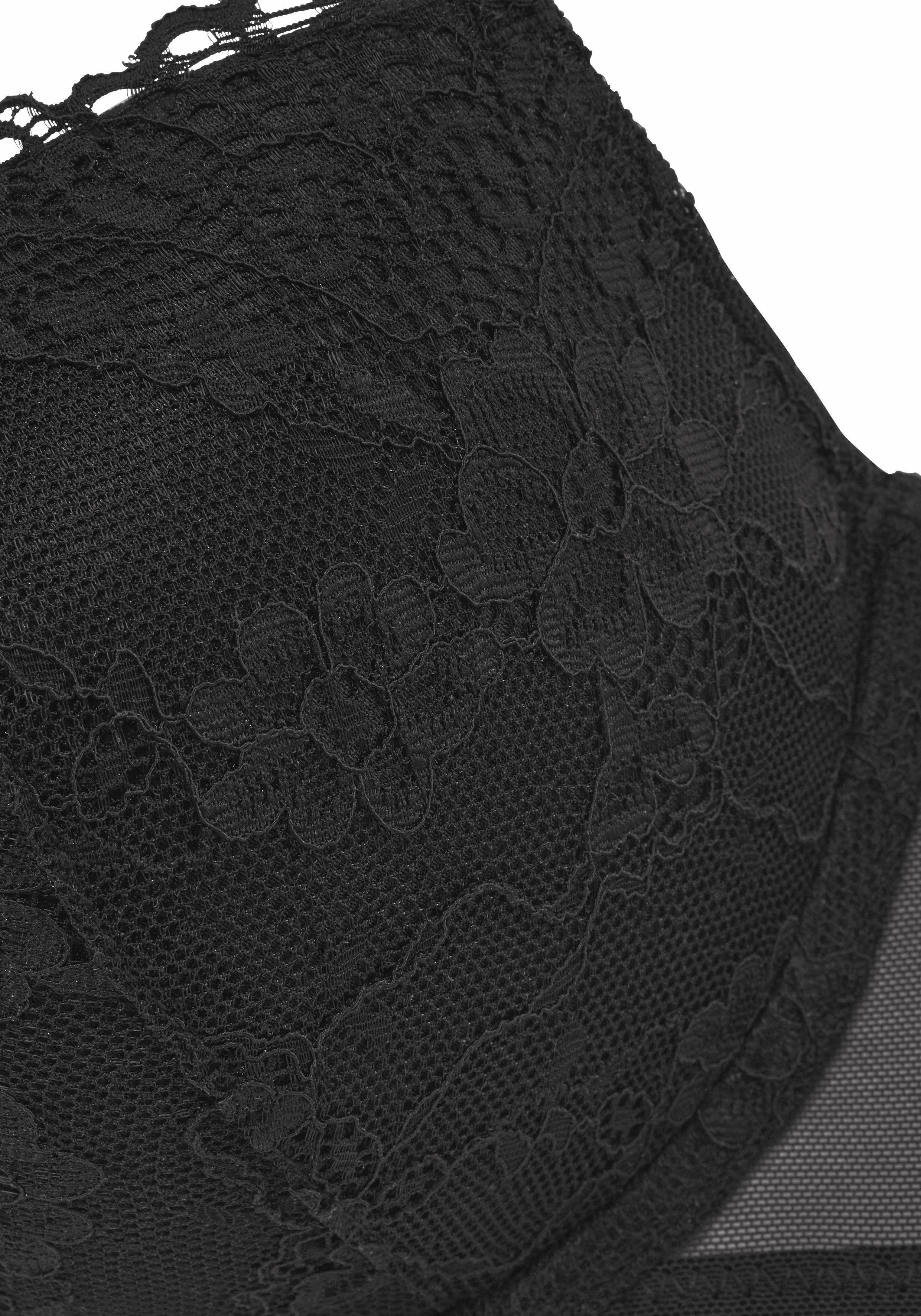 Lascana Push-up-bh MELISSA met voorsluiting & kanten achterkant van borduursel, ondergoed