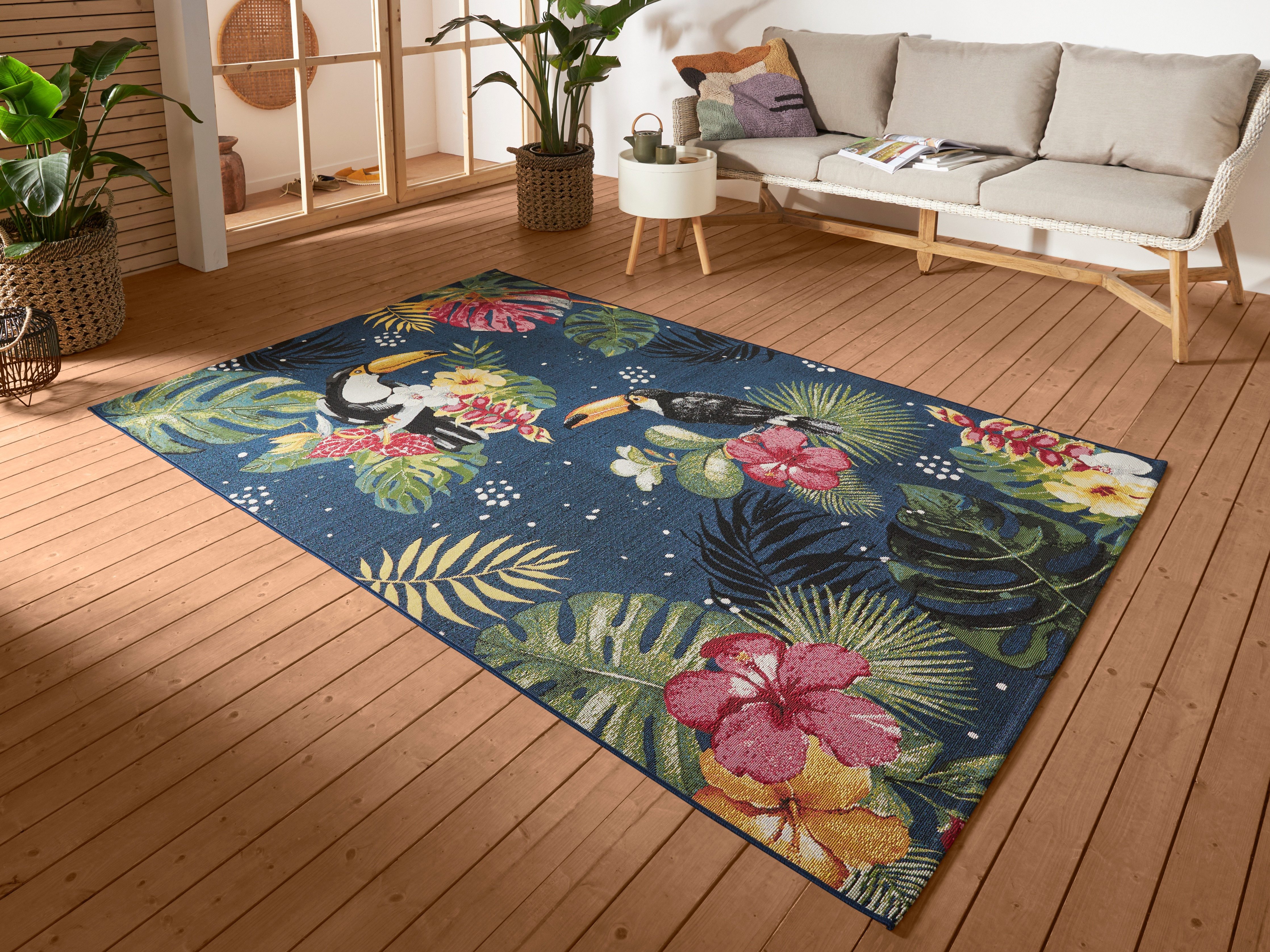 HANSE Home Outdoorkleed Tropical Dream In-& outdoor, tapijt, weerbestendig, balkon, tuin, woonkamer, floraal