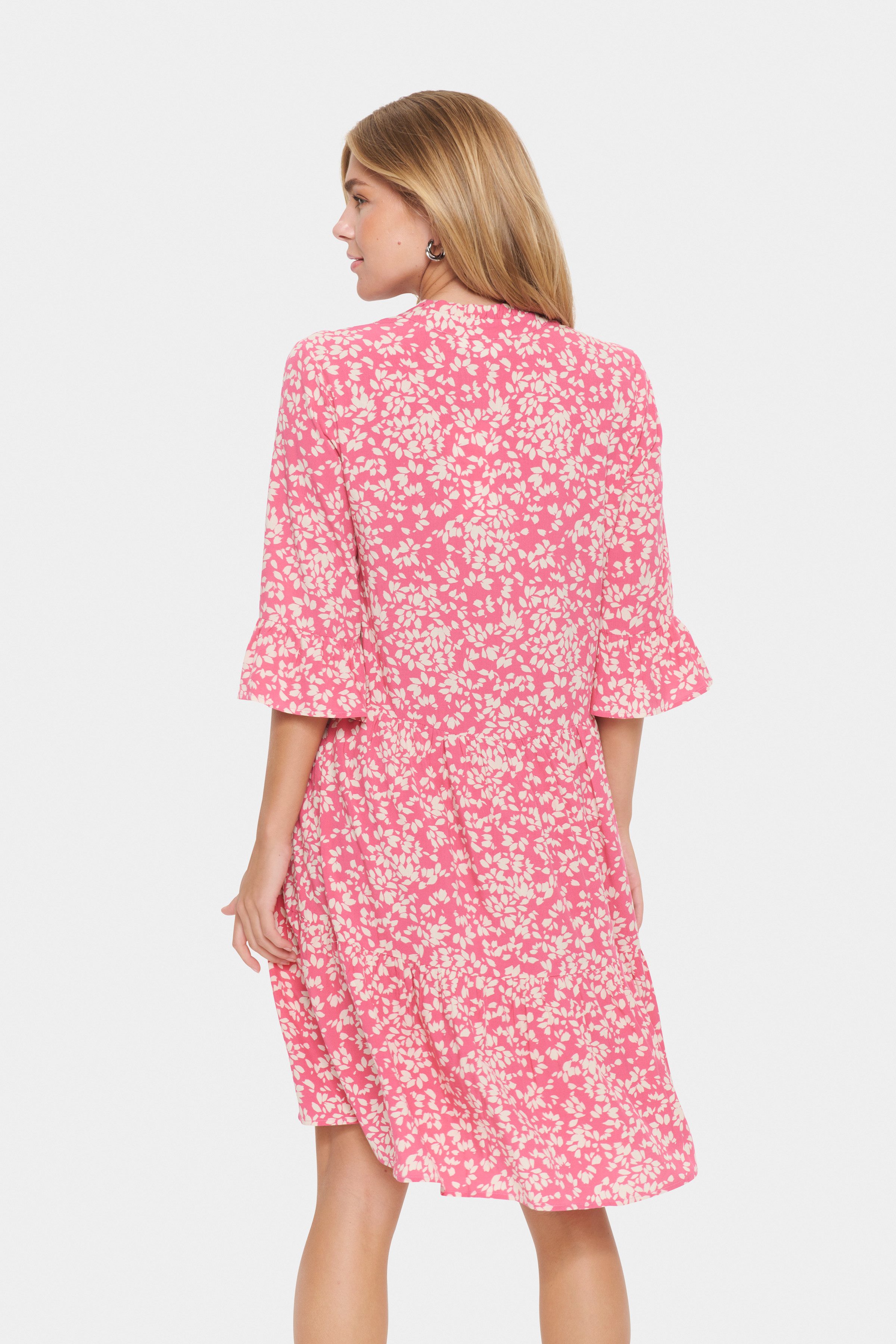 Saint Tropez Blousejurk EdaSZ dress met volants en 3/4 mouwen