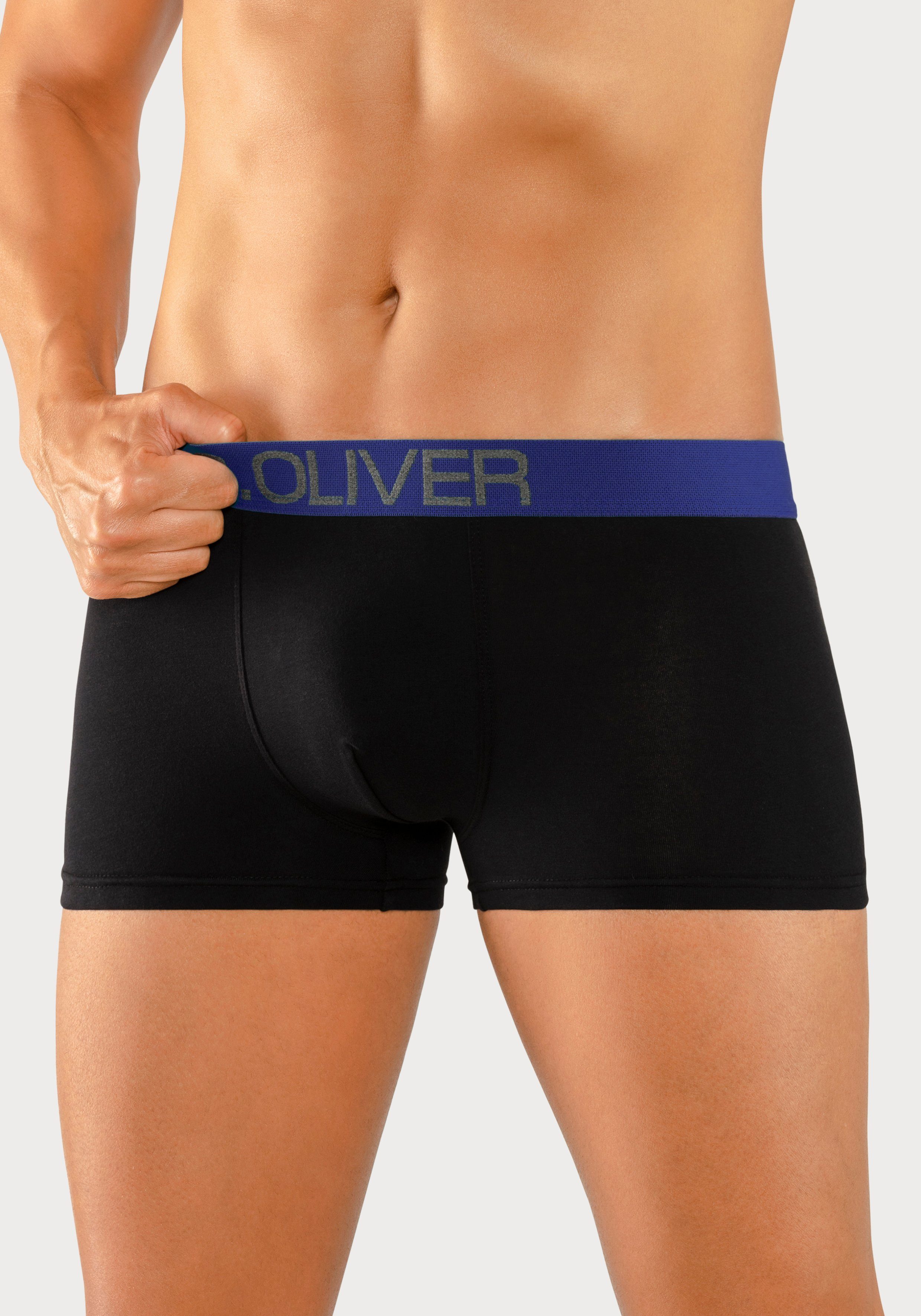 s.Oliver RED LABEL Beachwear Hipster strak zittende boxershorts voor heren van katoenmix (set 4 stuks)