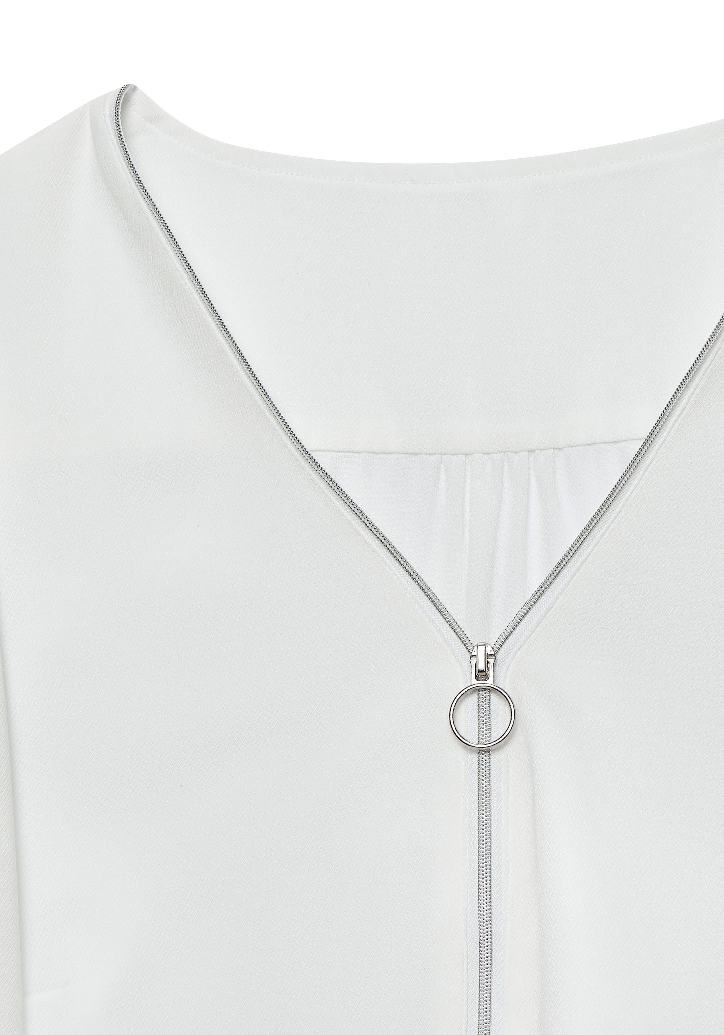 Lascana Blouse met lange mouwen met ritsdetail, elegante damesblouse