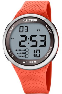 calypso watches chronograaf color splash, k5785-2 oranje