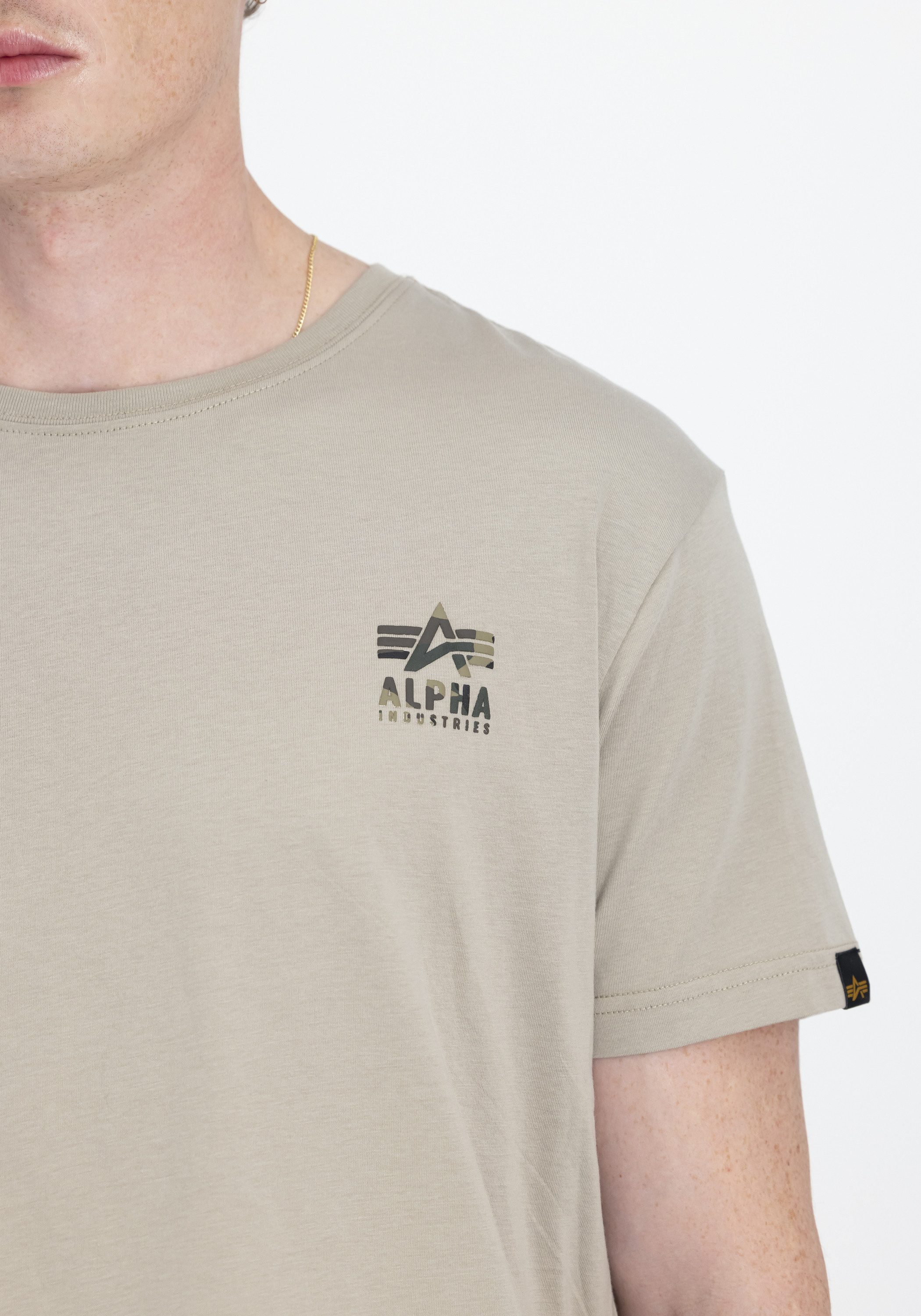 Alpha Industries T-shirt Camo Logo Puff Print Backprint T-Shirt