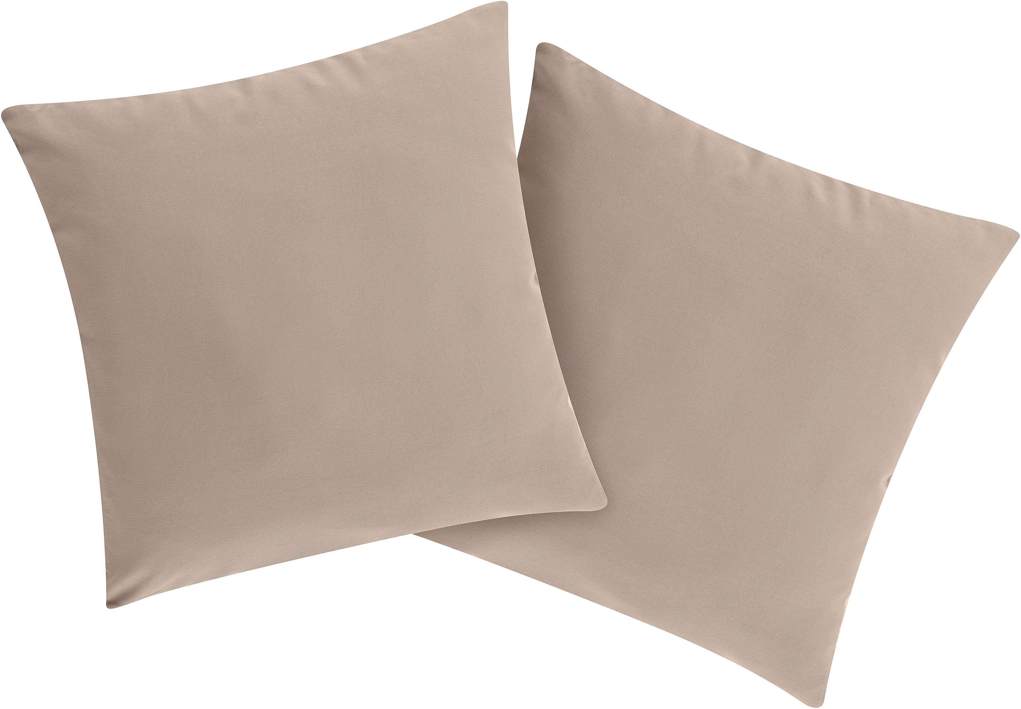 my home Sierkussen Parry Microfaser set van 2, unikleur, kussenovertrekken zonder vulling, met ritssluiting (combi-set, 2 stuks)