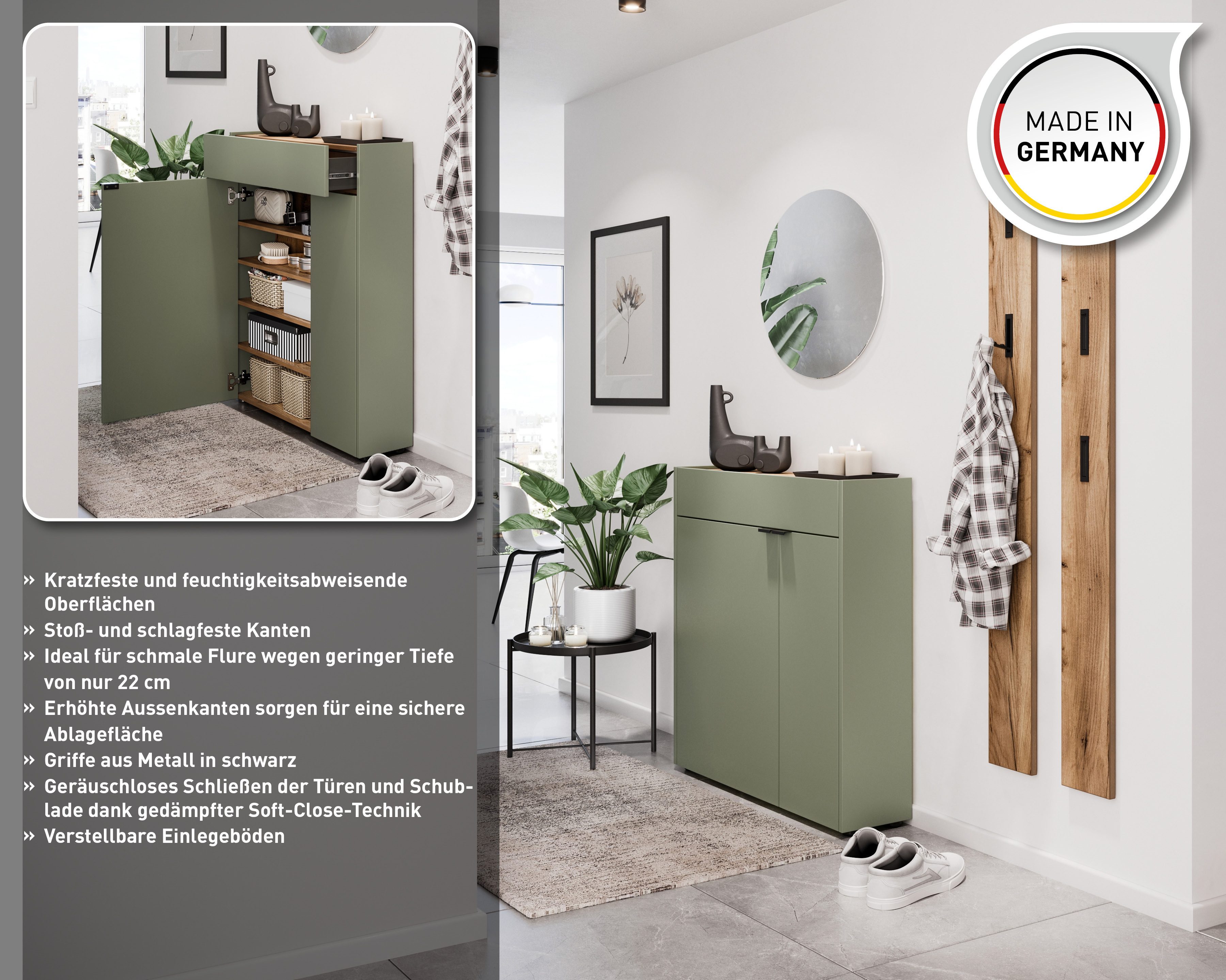 GERMANIA Multifunctionele kast Ameca met geringe diepte - ideaal voor smalle gangen, breedte 83 cm (1 stuk)