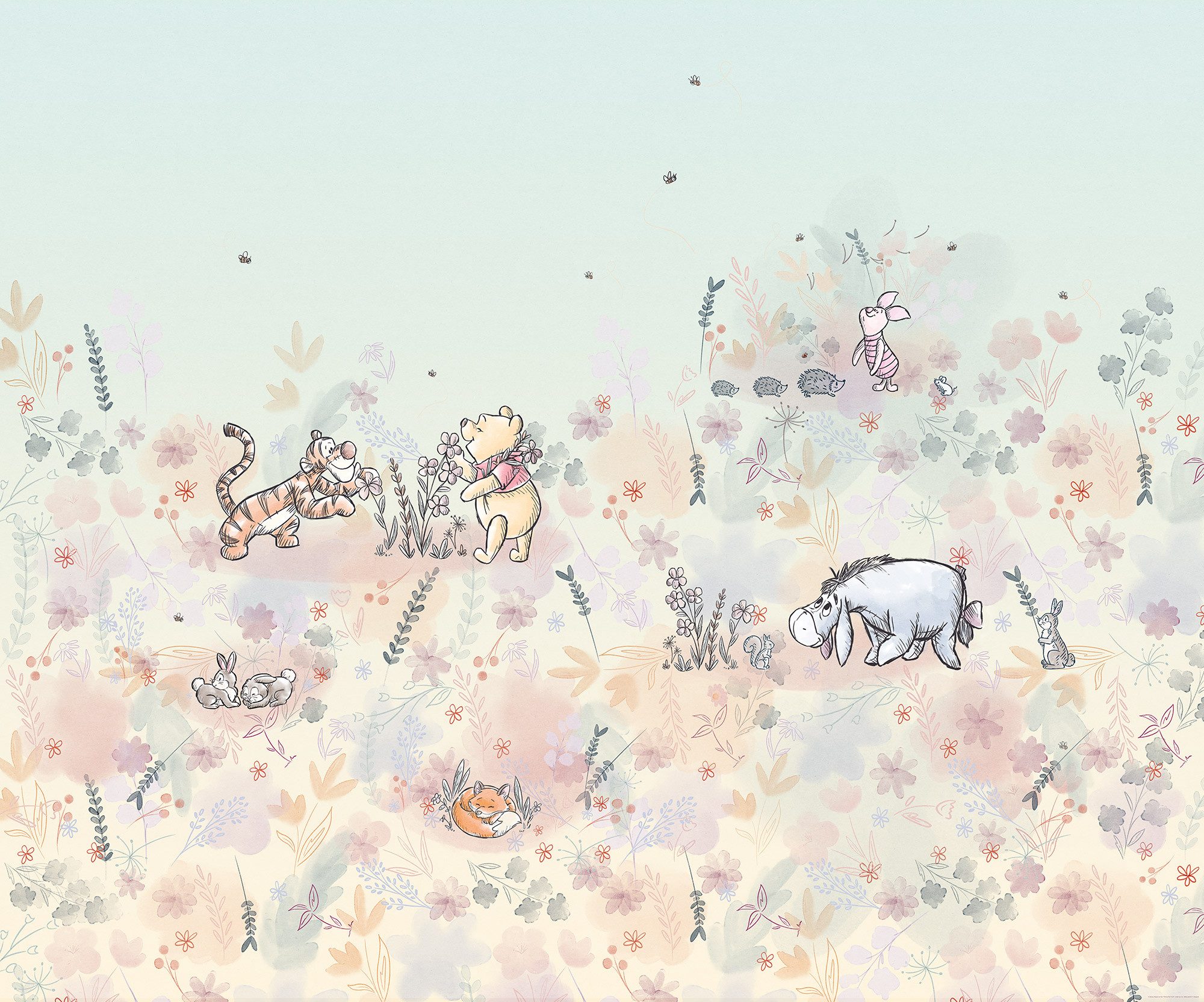 Komar Kinderbehang Disney Winnie the Pooh Flowerfield (1 stuk)