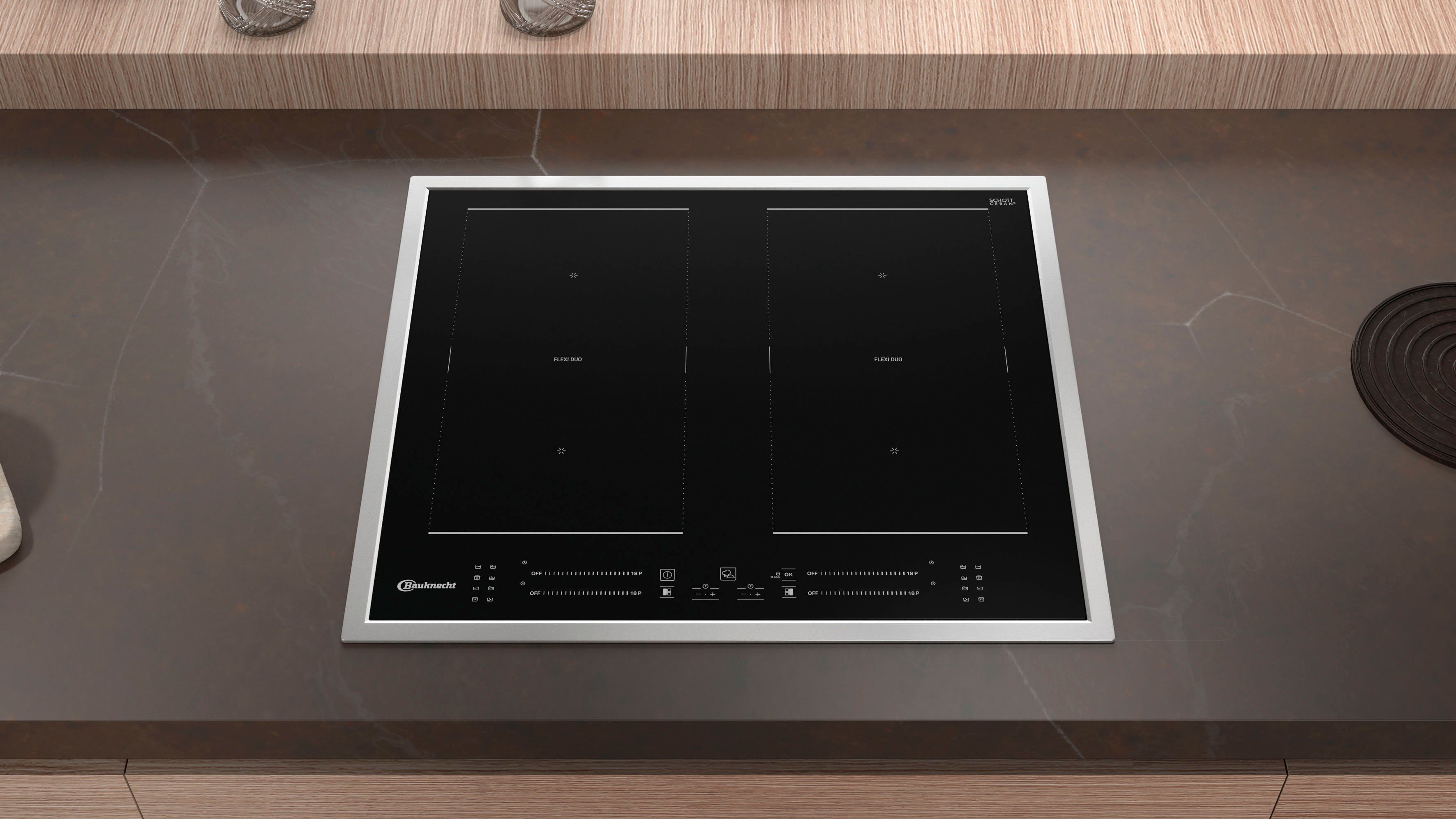 BAUKNECHT Flex-inductiekookplaat van SCHOTT CERAN® BS 4160C FT