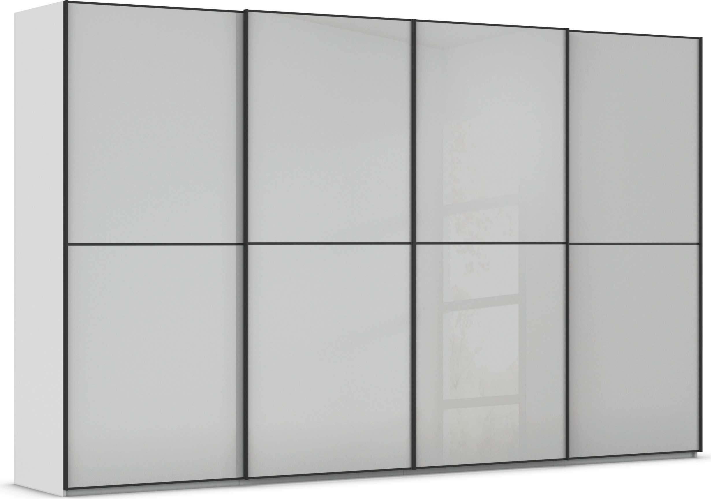 rauch Schuifdeurkast Kledingkast Kast Garderobe Slaapkamerkast SCALE-DUO edel tweedelige deuren glas-front met 3 sierlijsten made in germany
