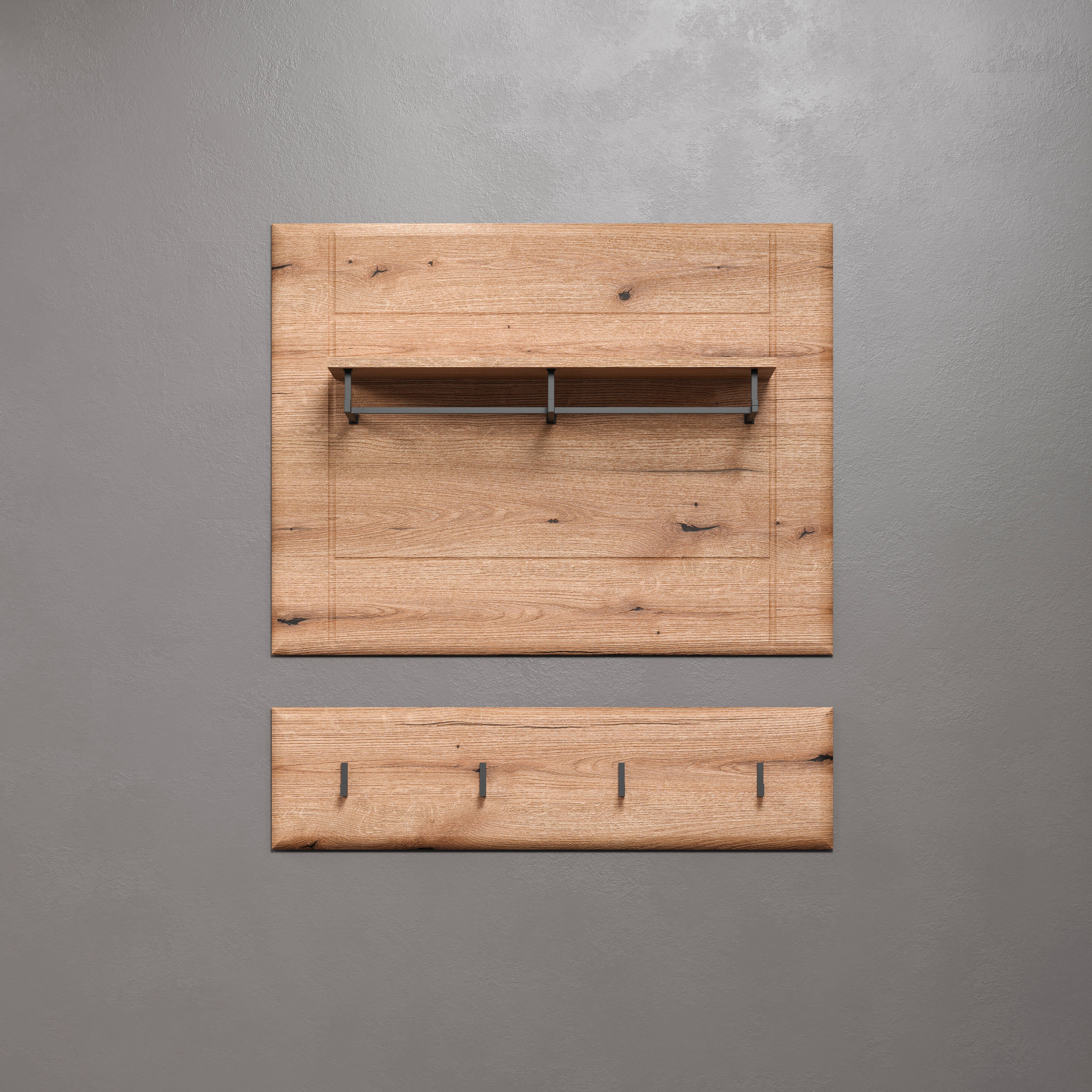 INOSIGN Wandrek Graz Afmetingen (B/H/D in cm): (91/70/26) - kleur: wit hoogglans en eik (1 stuk)