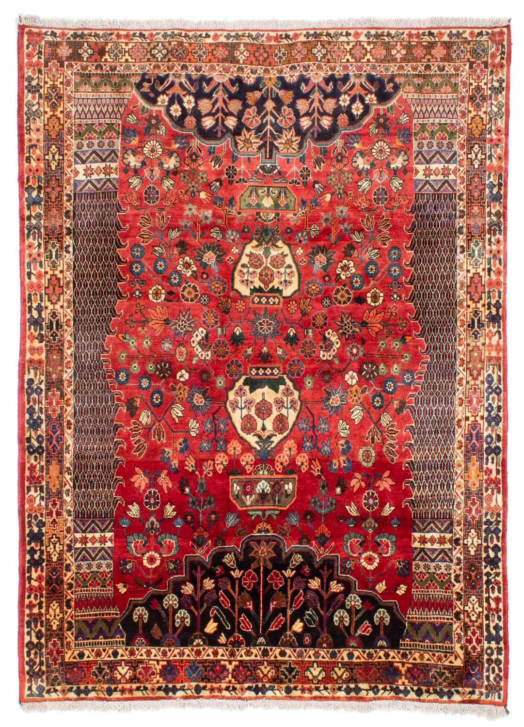 morgenland Wollen kleed Shiraz medaillon rosso 274 x 203 cm Uniek exemplaar met certificaat