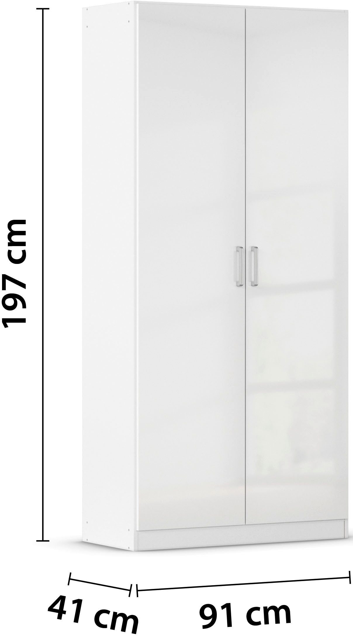 rauch Multifunctionele kast Garderobe Kledingkast Kast Schoenenkast Schoonmaakkast MINOSA In 4 breedtes met veel inlegplanken voor veel opbergruimte MADE IN GERMANY