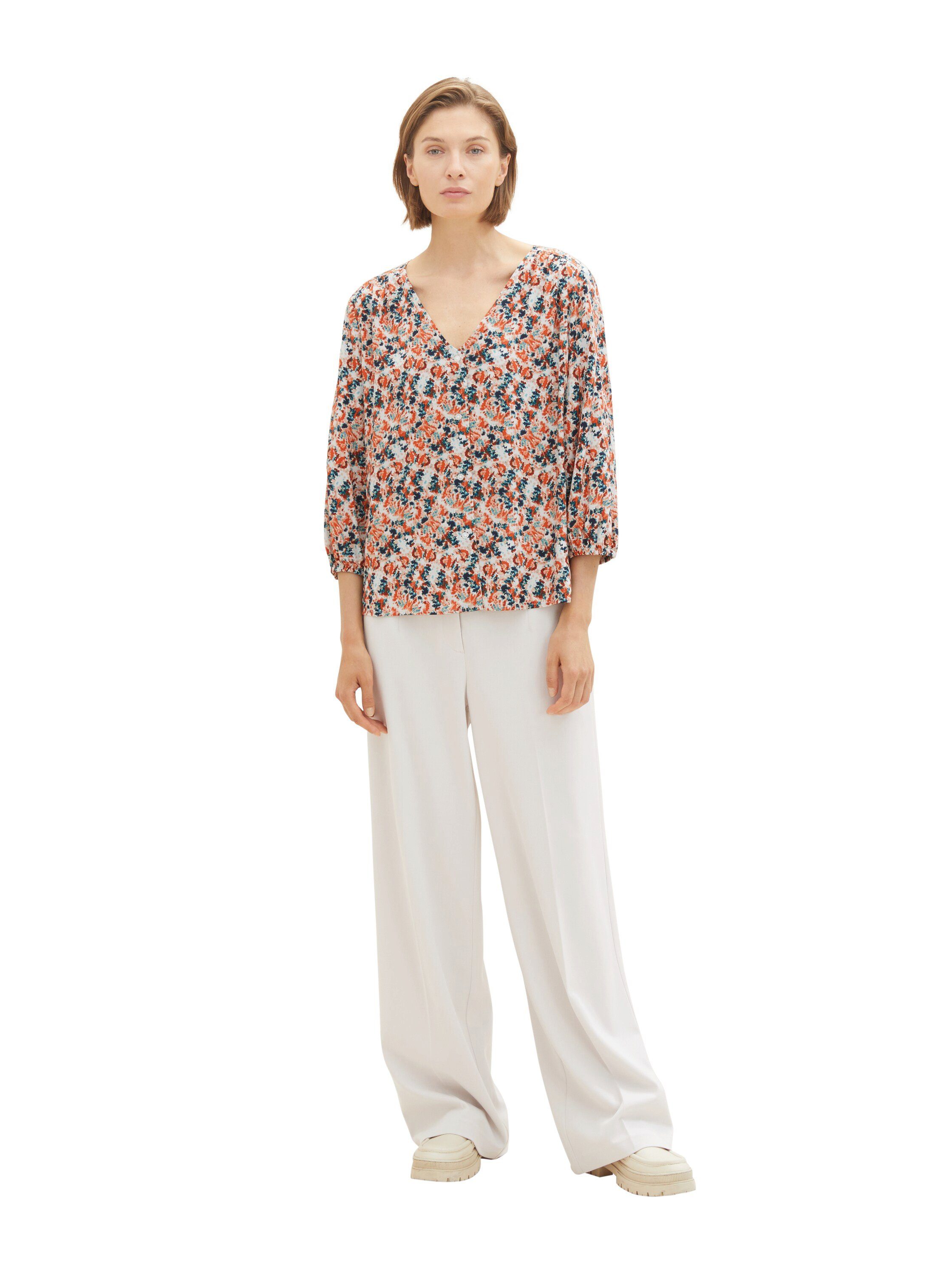 Tom Tailor Gedessineerde blouse met doorknoopsluiting