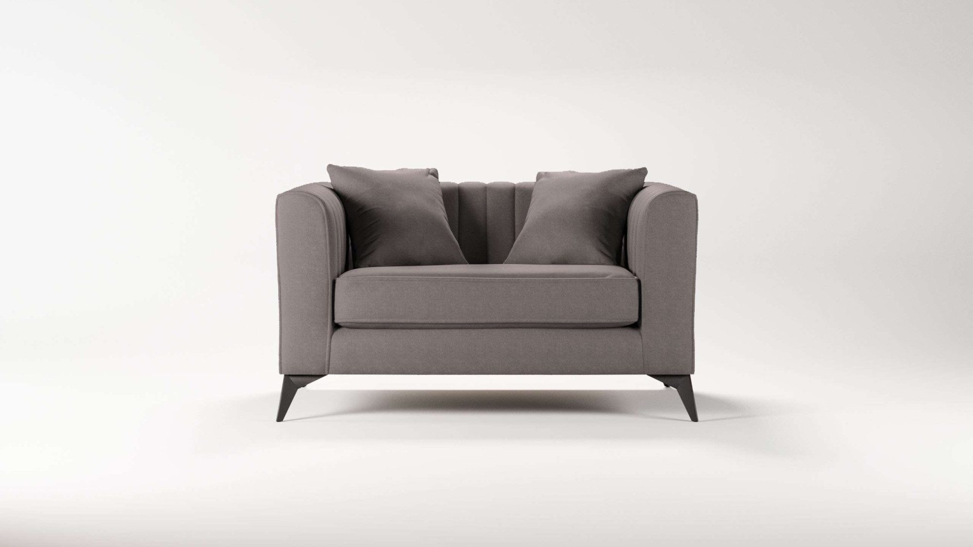 Places of Style Loveseat MATTHEW loungestoel, afmetingen B/D/H: 130/86/74 cm incl. sierkussen, fijne stiksels in de rug, belastbaar tot 200kg