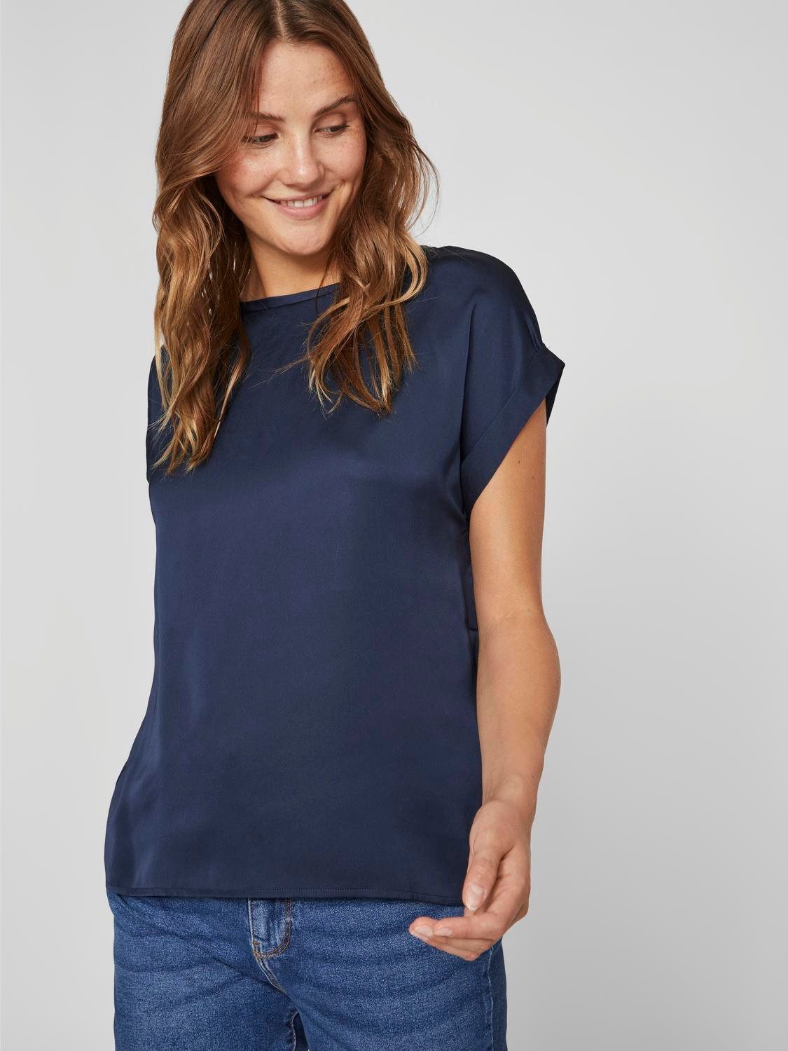 Vila Shirt met korte mouwen VIELLETTE S/S SATIN TOP - NOOS