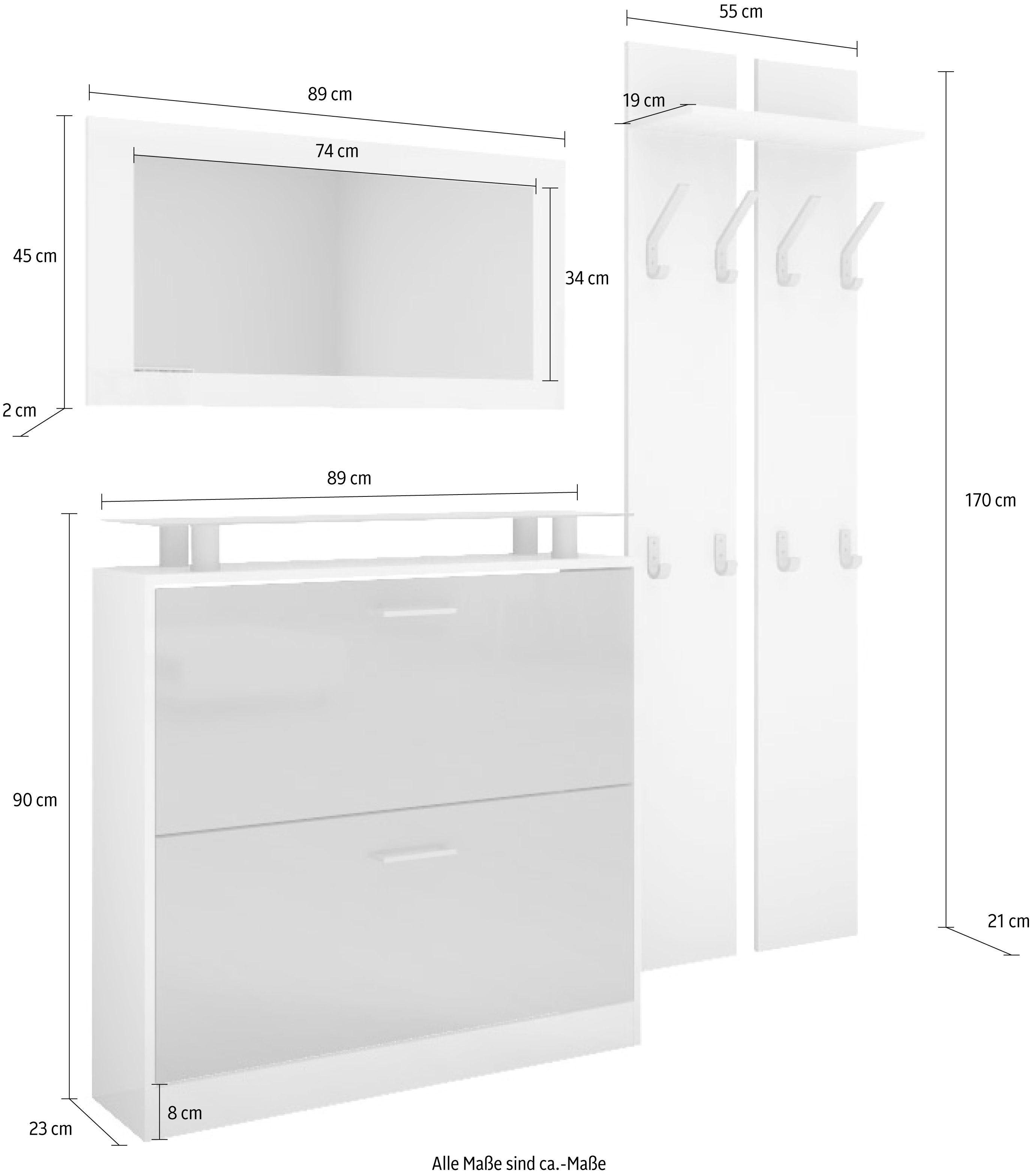 borchardt Möbel Halmeubelset Finn met glasplaat (set, 3-delig)
