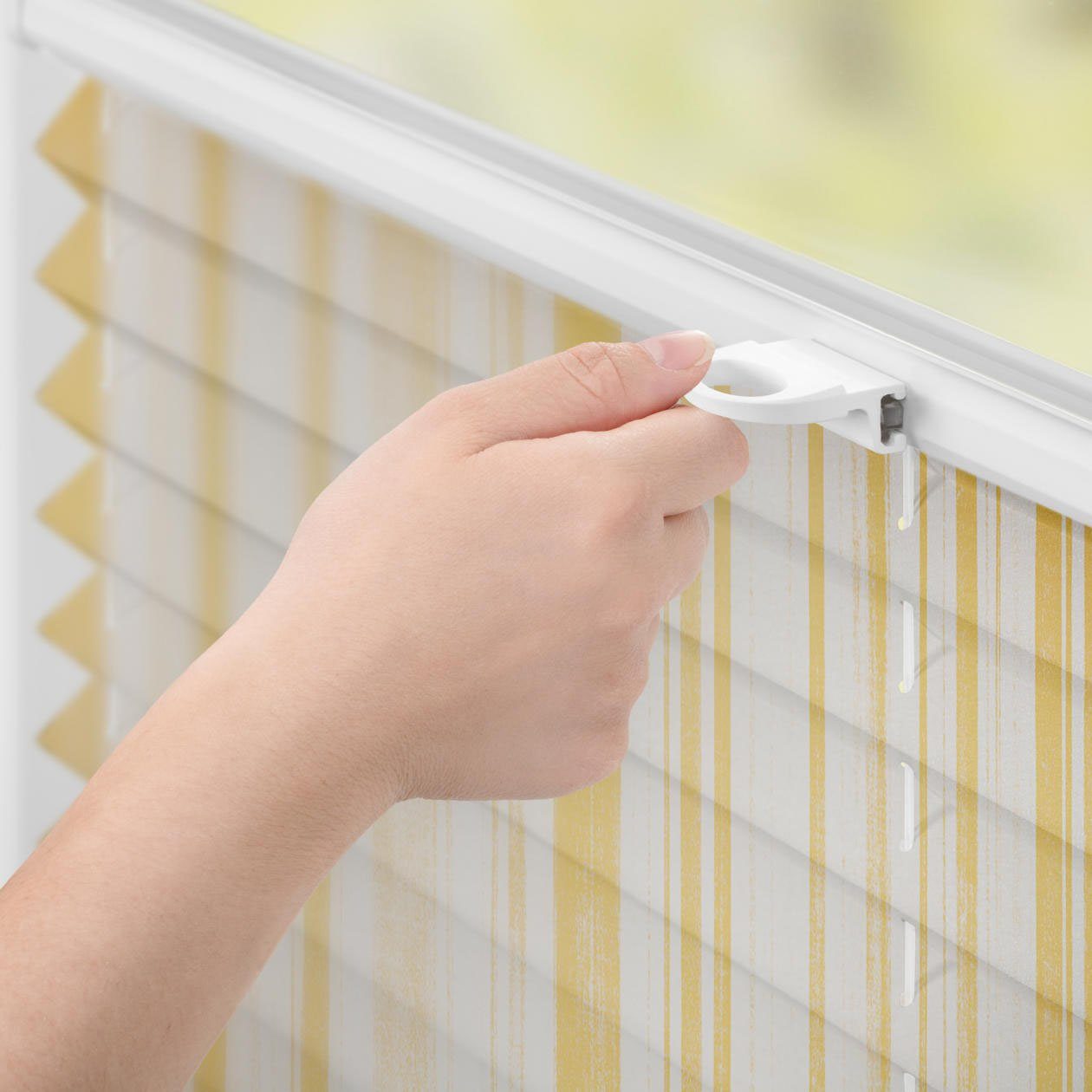 LICHTBLICK Plissé Klemmfix, zonder boren, ondoorzichtig, Flowing honey - geel (1 stuk)