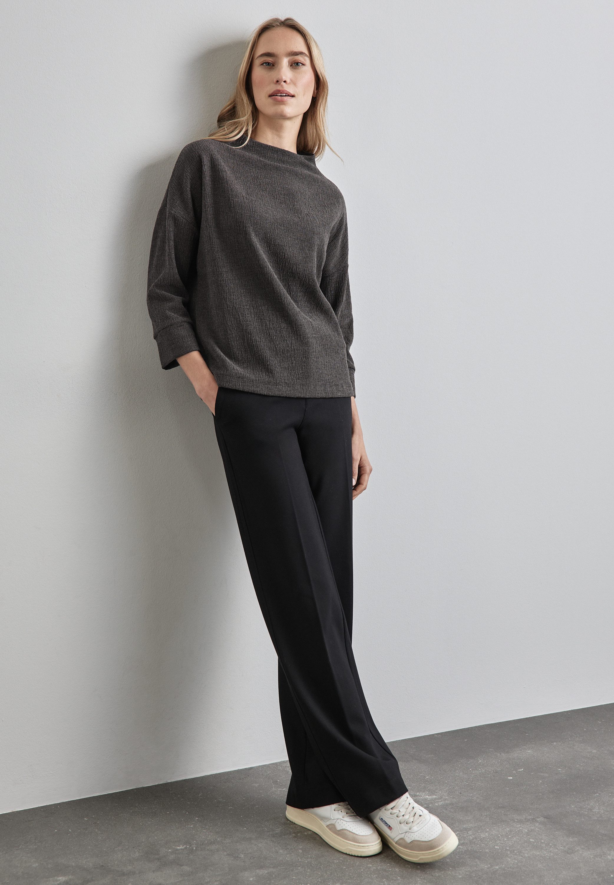 STREET ONE Shirt met 3 4 mouwen met structuur