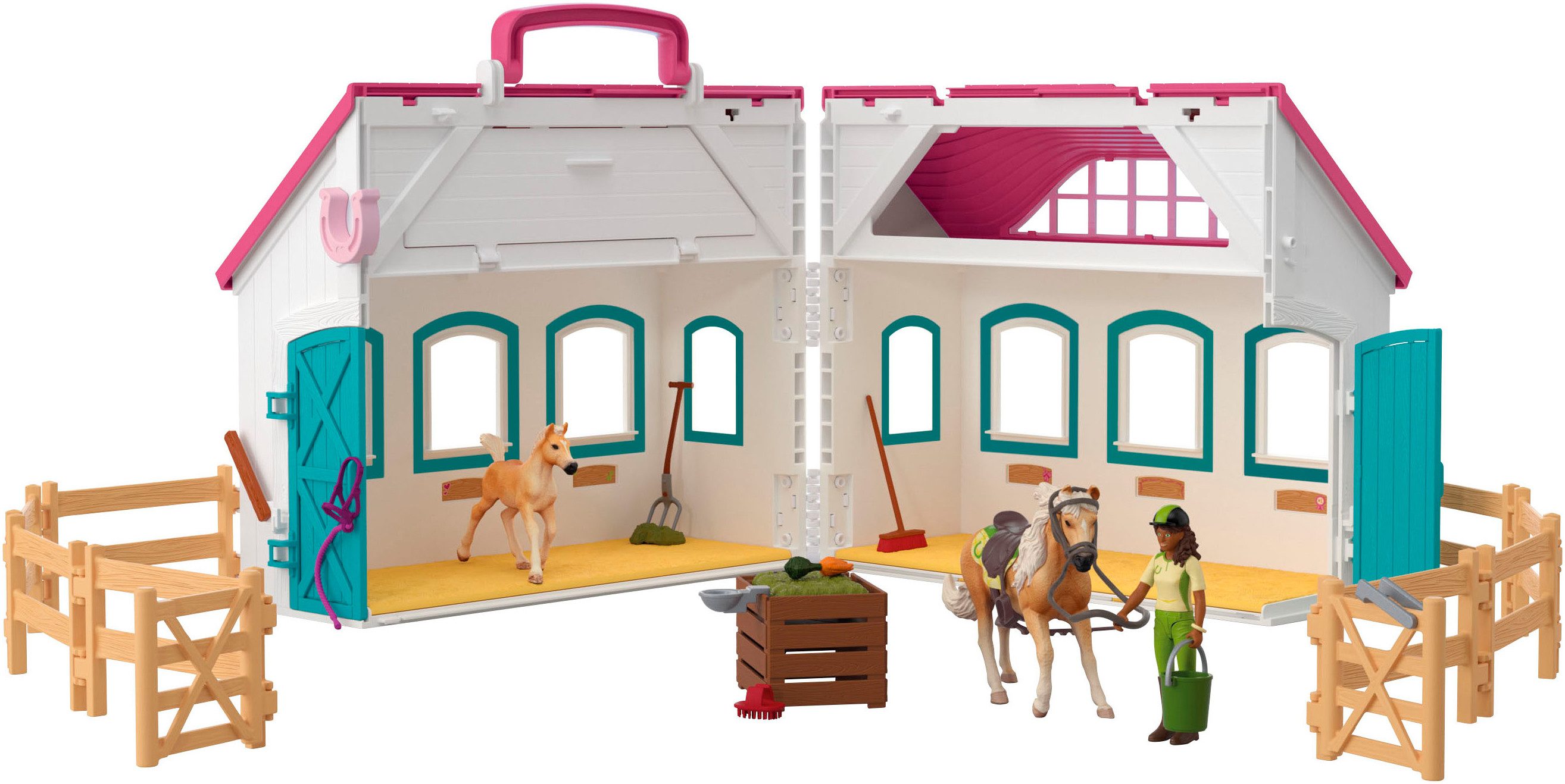 Schleich® Speelwereld HORSE CLUB, Offenstall -Kleines Hufeisen (42703)