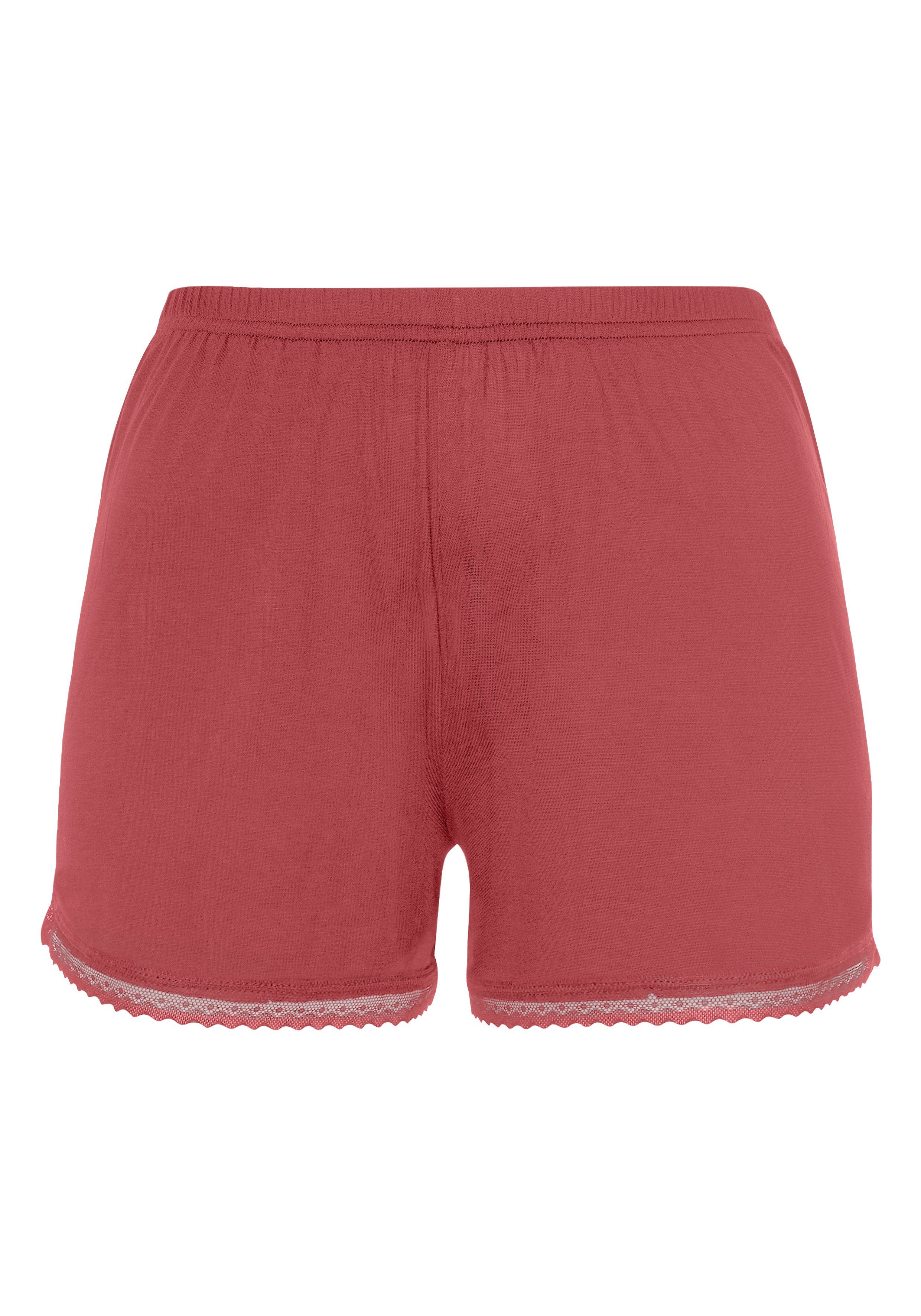 Lascana Pyjamashort met fijn kanten randje