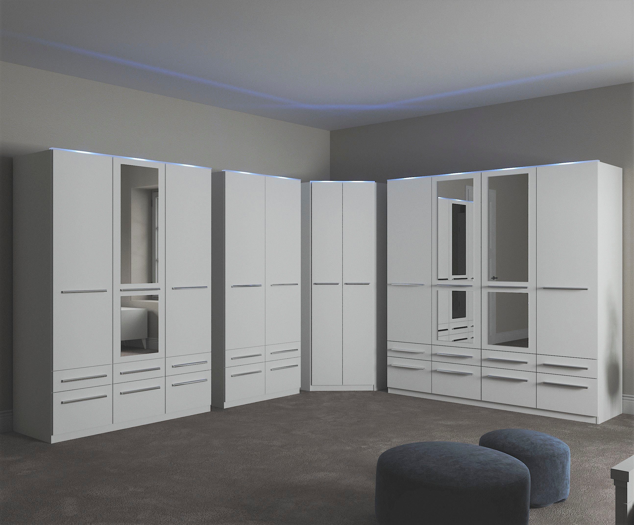 priess Kledingkast Kast garderobe waskast Barcelona in 5 breedtes veel opbergruimte, ruime lades, met spiegel, made in germany