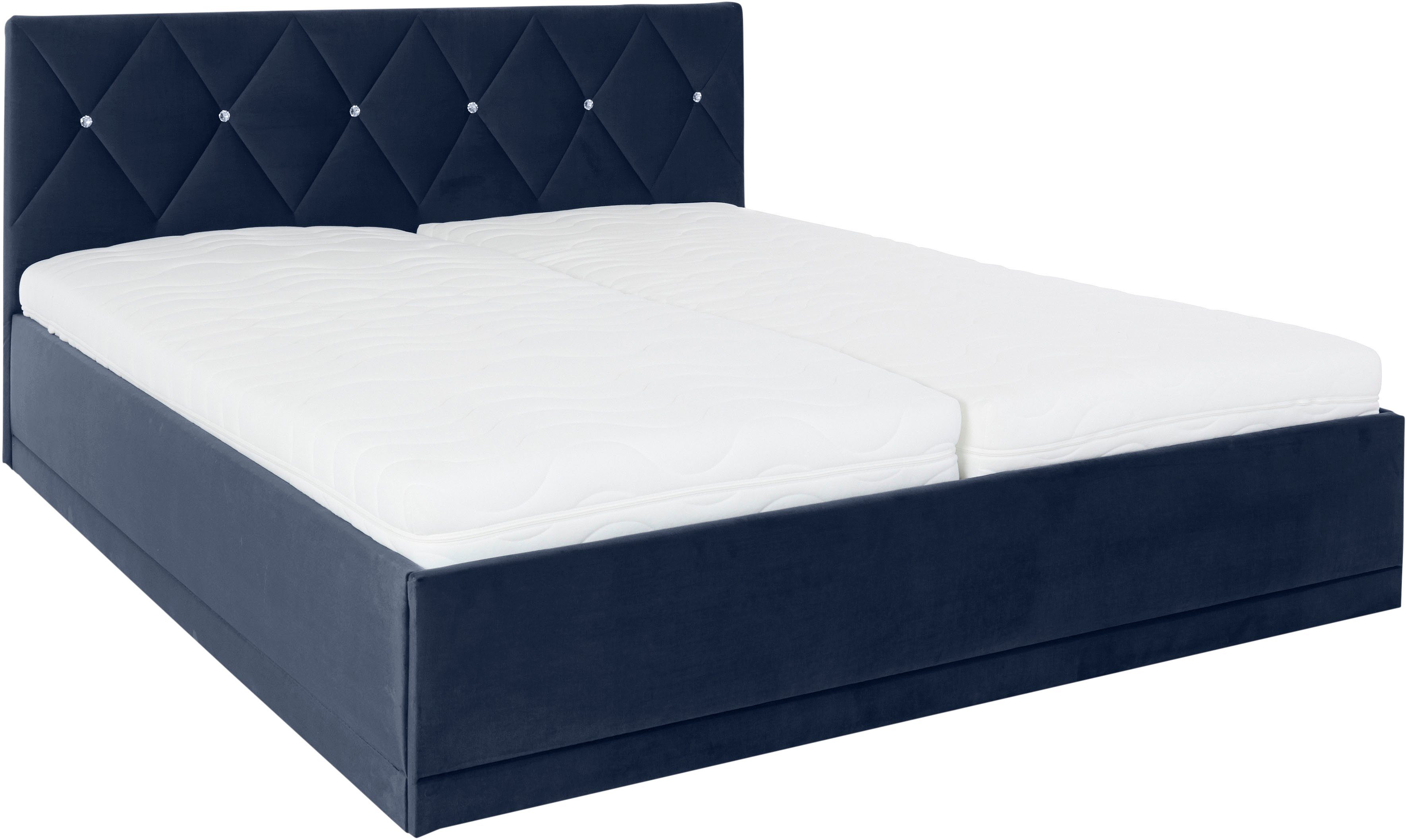 Westfalia Polsterbetten Gestoffeerd bed ADAMAS ook met bedlade, knoopdetails met stras
