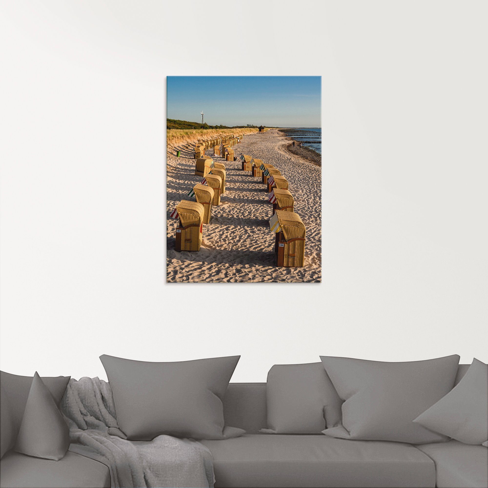 Artland Print op glas Strandstoelen Oostzeekust in Wustrow