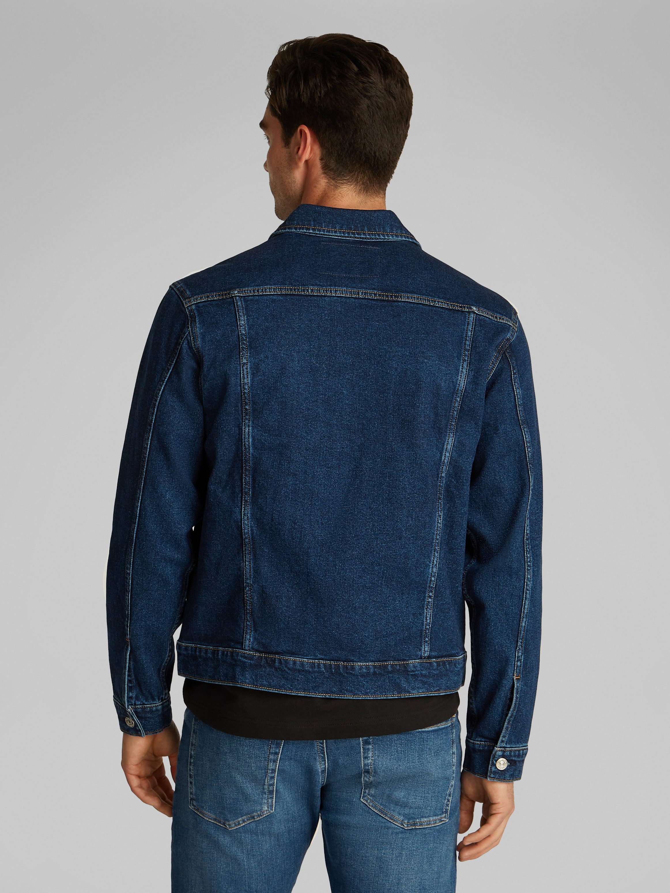 Calvin Klein Jeansjack SLIM DENIM JACKET Borstzakken, logodruk