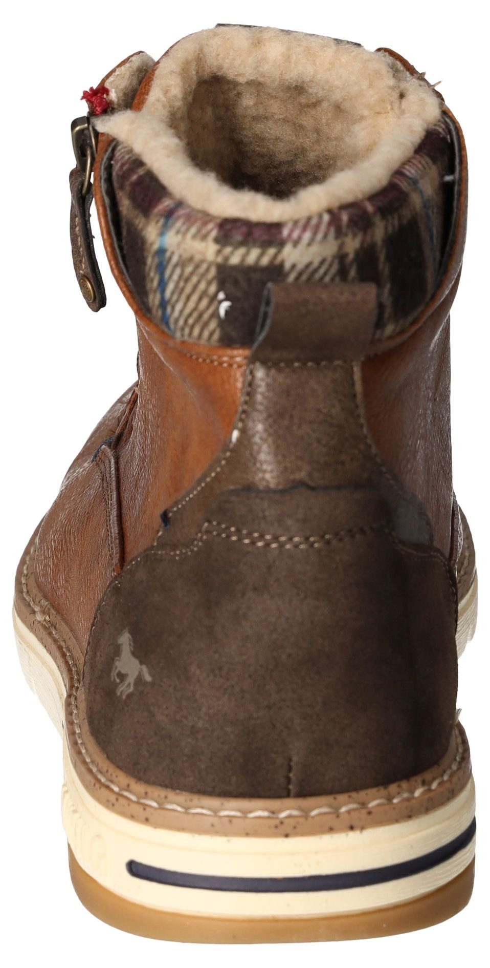 Mustang Shoes Winterlaarzen , veterschoenen, casual enkellaars met geruite inzet aan de schacht
