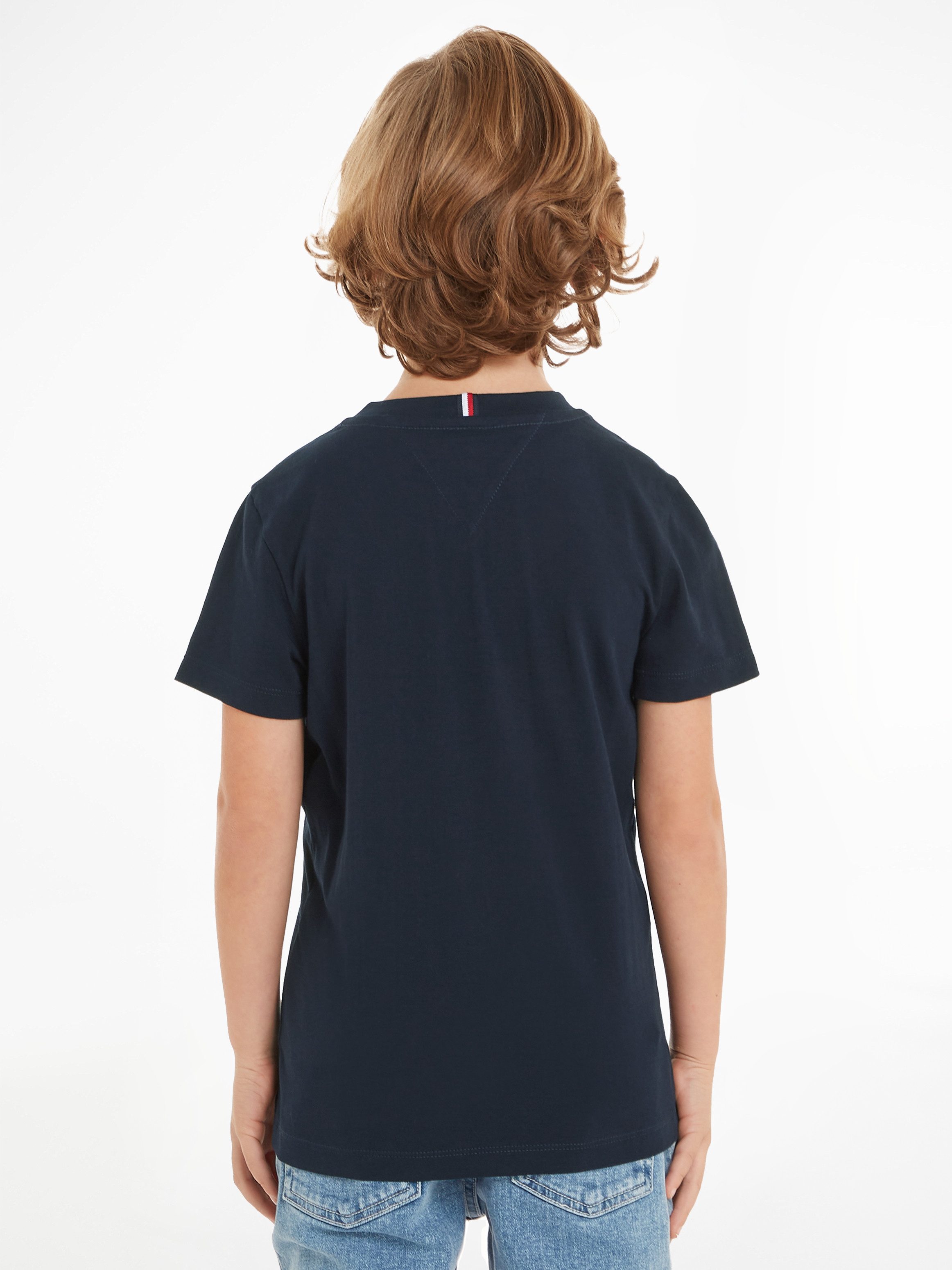 Tommy Hilfiger Shirt met korte mouwen MONOTYPE FLOCK REGULAR TEE SS Kinderen tot 16 jaar met logo-opdruk