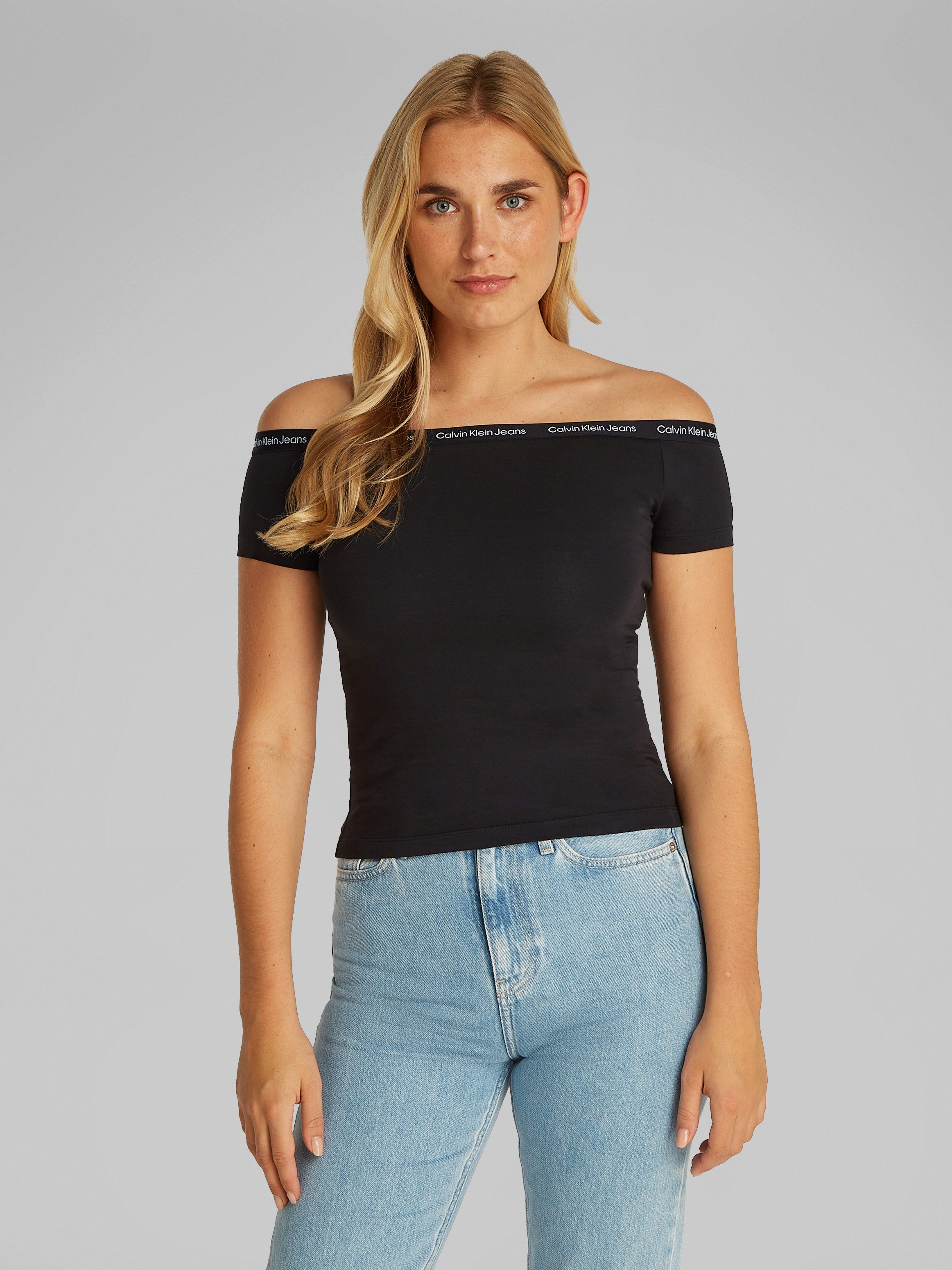 Calvin Klein T-shirt LOGO ELASTIC BARDOT TOP