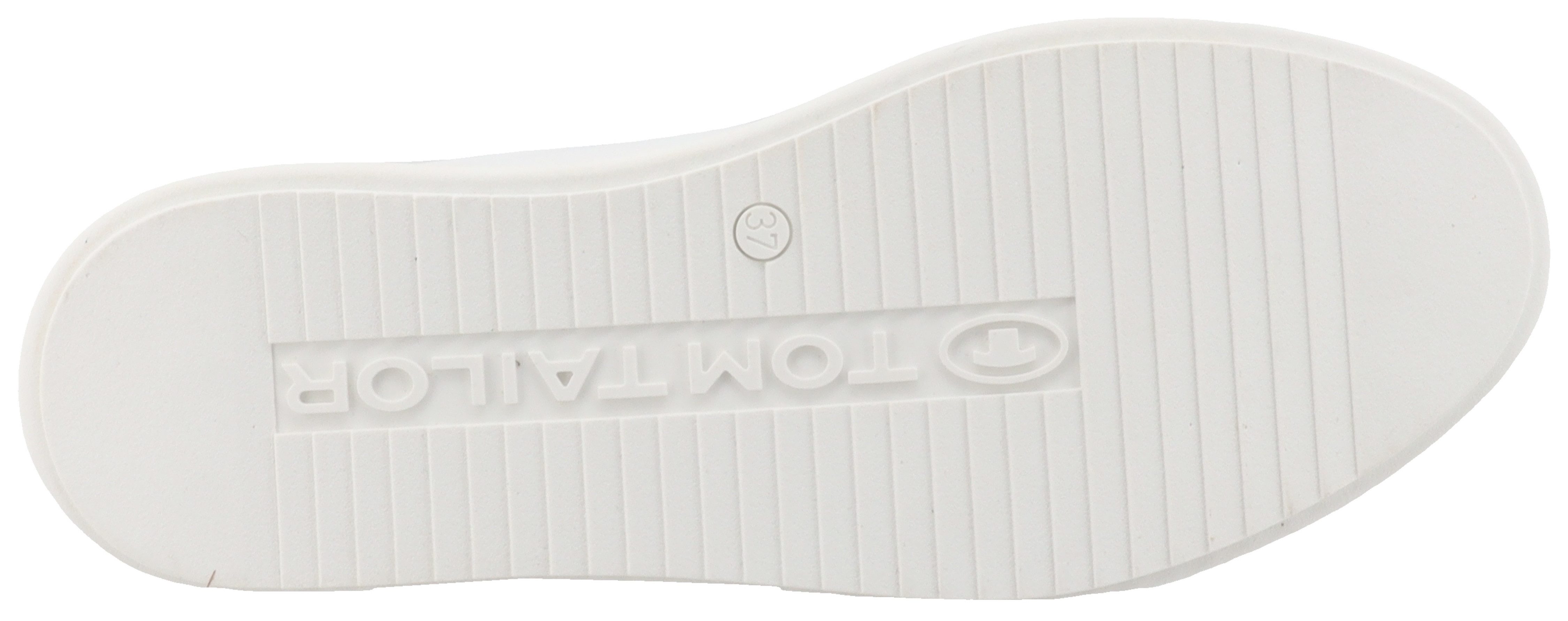 Tom Tailor Plateausneakers , lage schoen, vrijetijdsschoen, veterschoen, contrastafwerking op de hiel