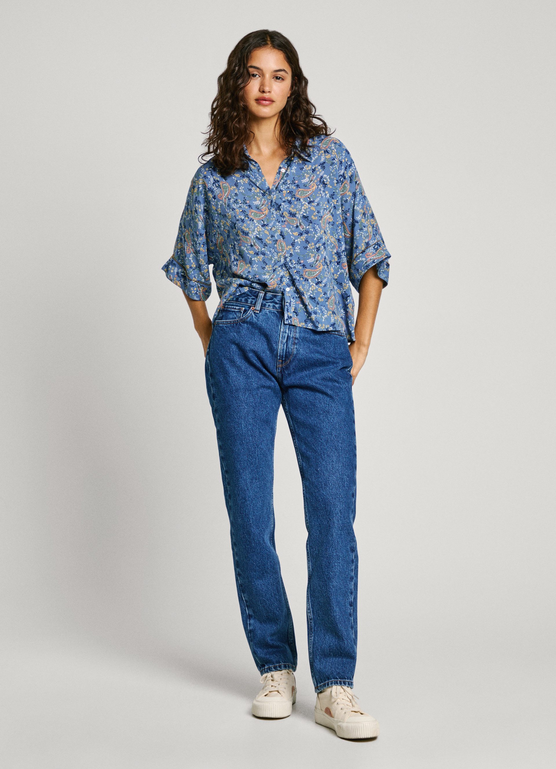 Pepe Jeans Gedessineerde blouse MERY met paisley patroon in trendy pyjama-stijl