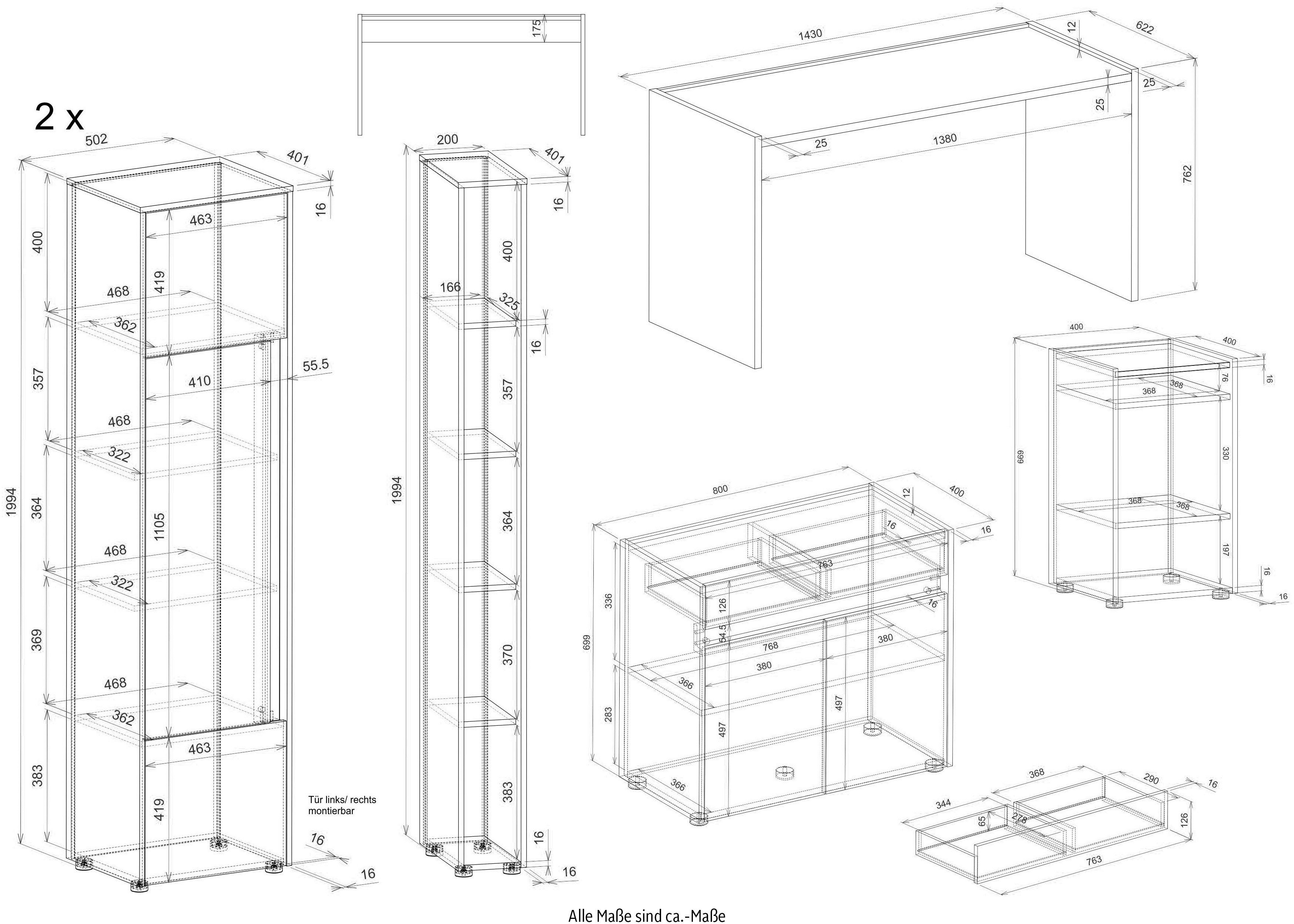 INOSIGN Set kantoormeubelen City/Giron (set, 6-delig)