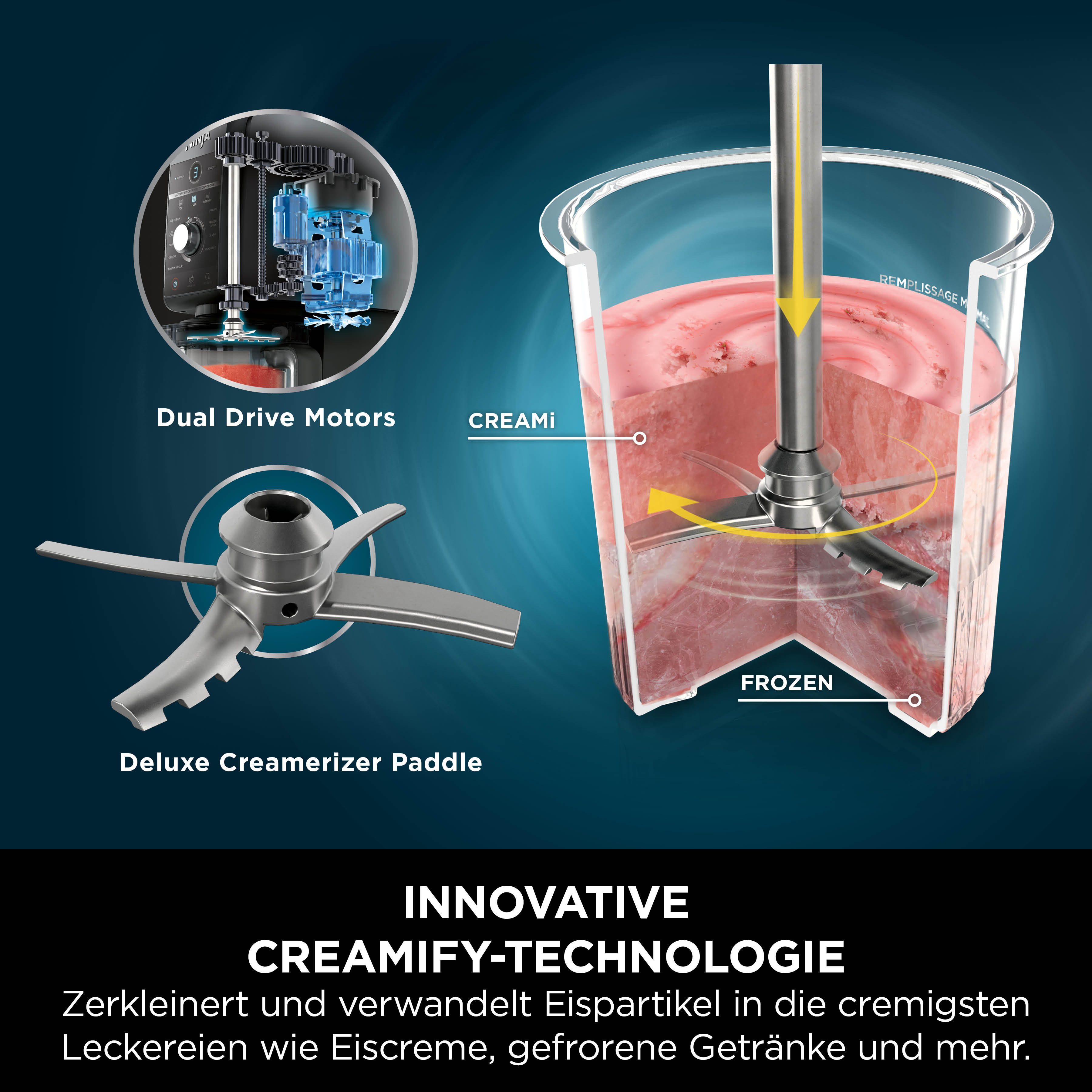 NINJA Ijsmachine NC501EU Creami Deluxe, 10-in-1 Eis-und Eisgetränkmaschine