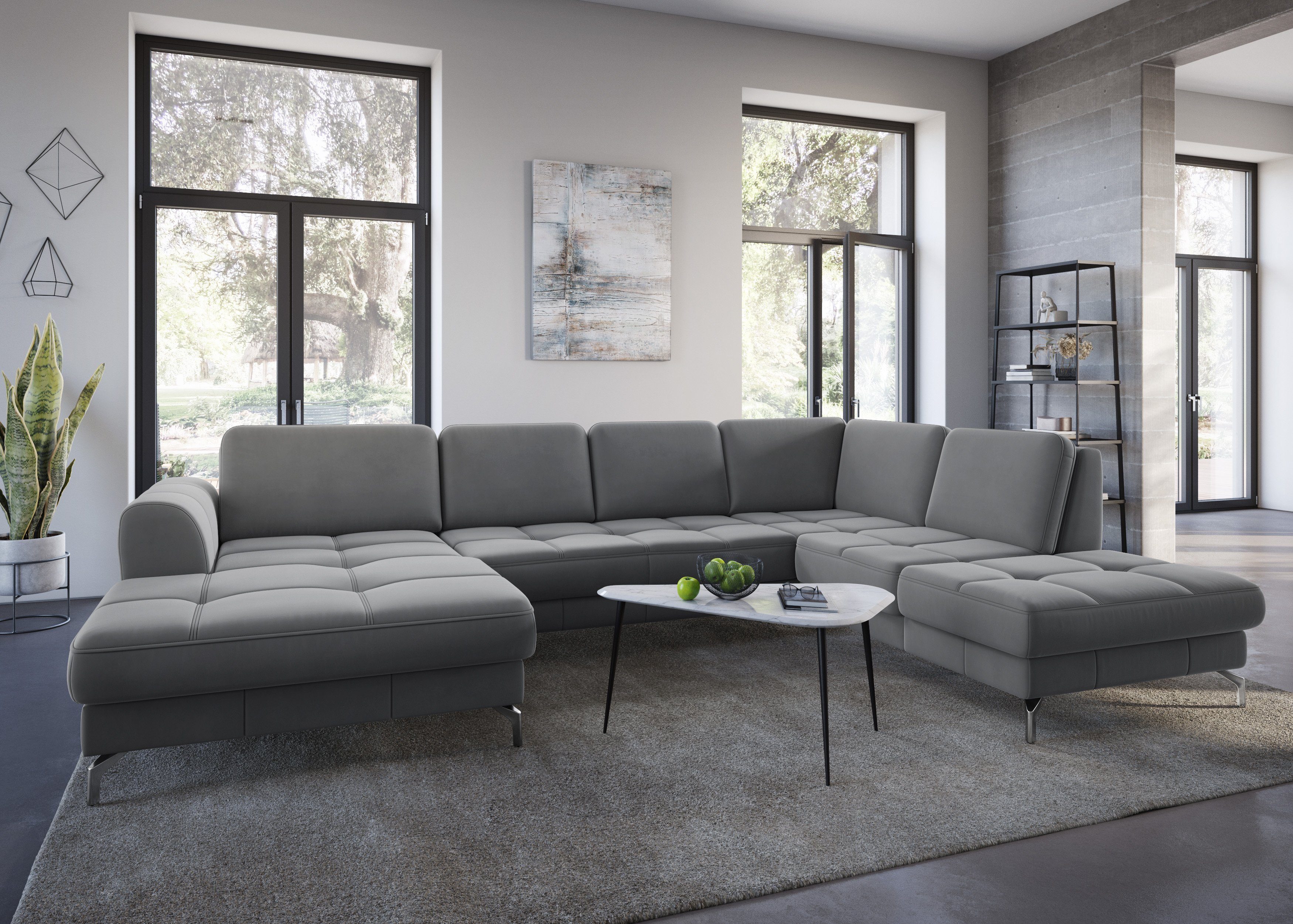 sit&more Zithoek Bendigo U-vorm inclusief zitdiepteverstelling, bodemvrijheid 12 cm, in 2 pootkleuren