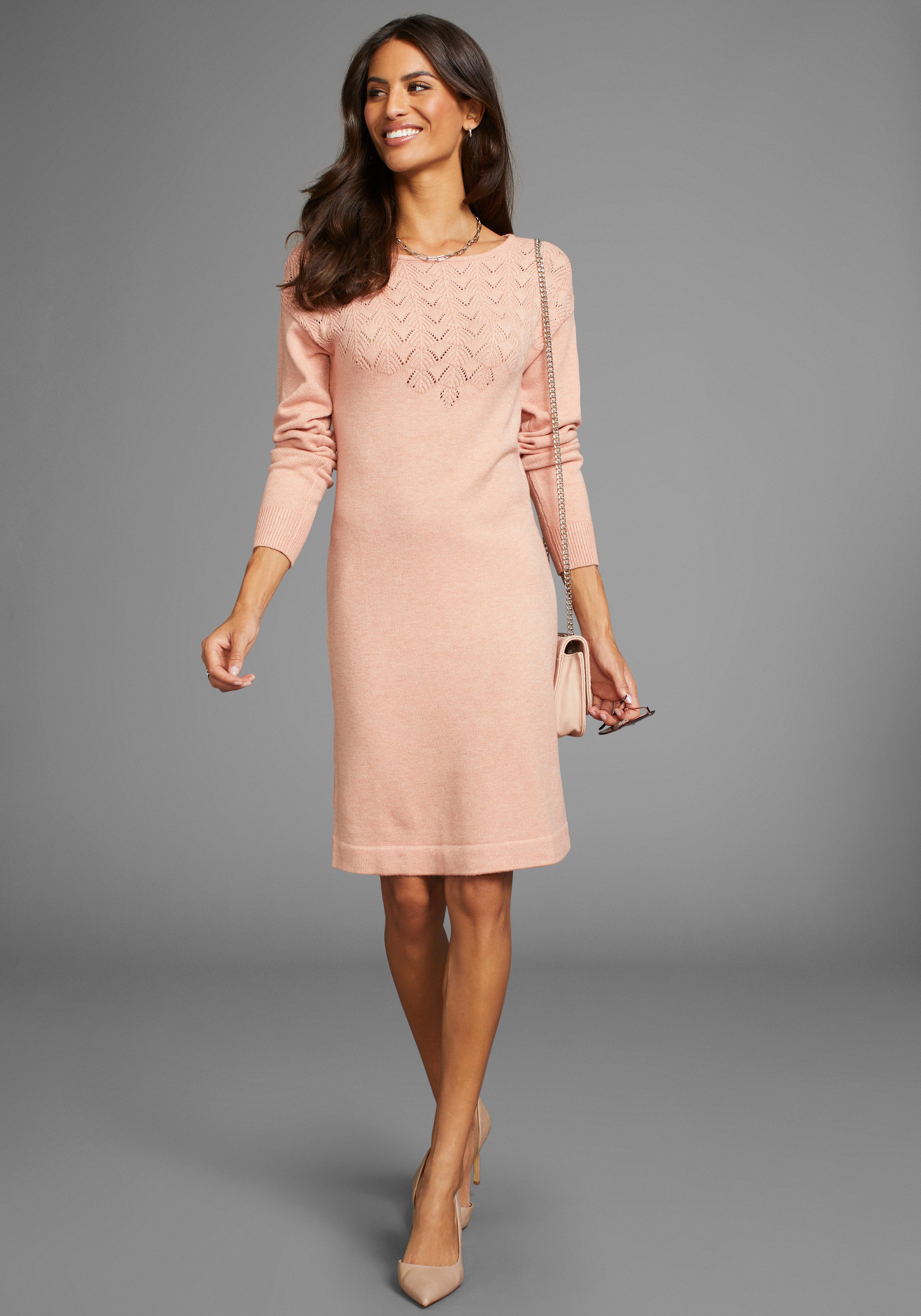 Laura Scott Gebreide jurk met ajourdetails