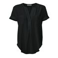 linea tesini by heine zijden blouse met opgestikte zakken zwart