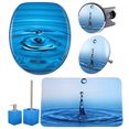 sanilo sets badkameraccessoires waterdruppels (complete set, 6-delig) blauw