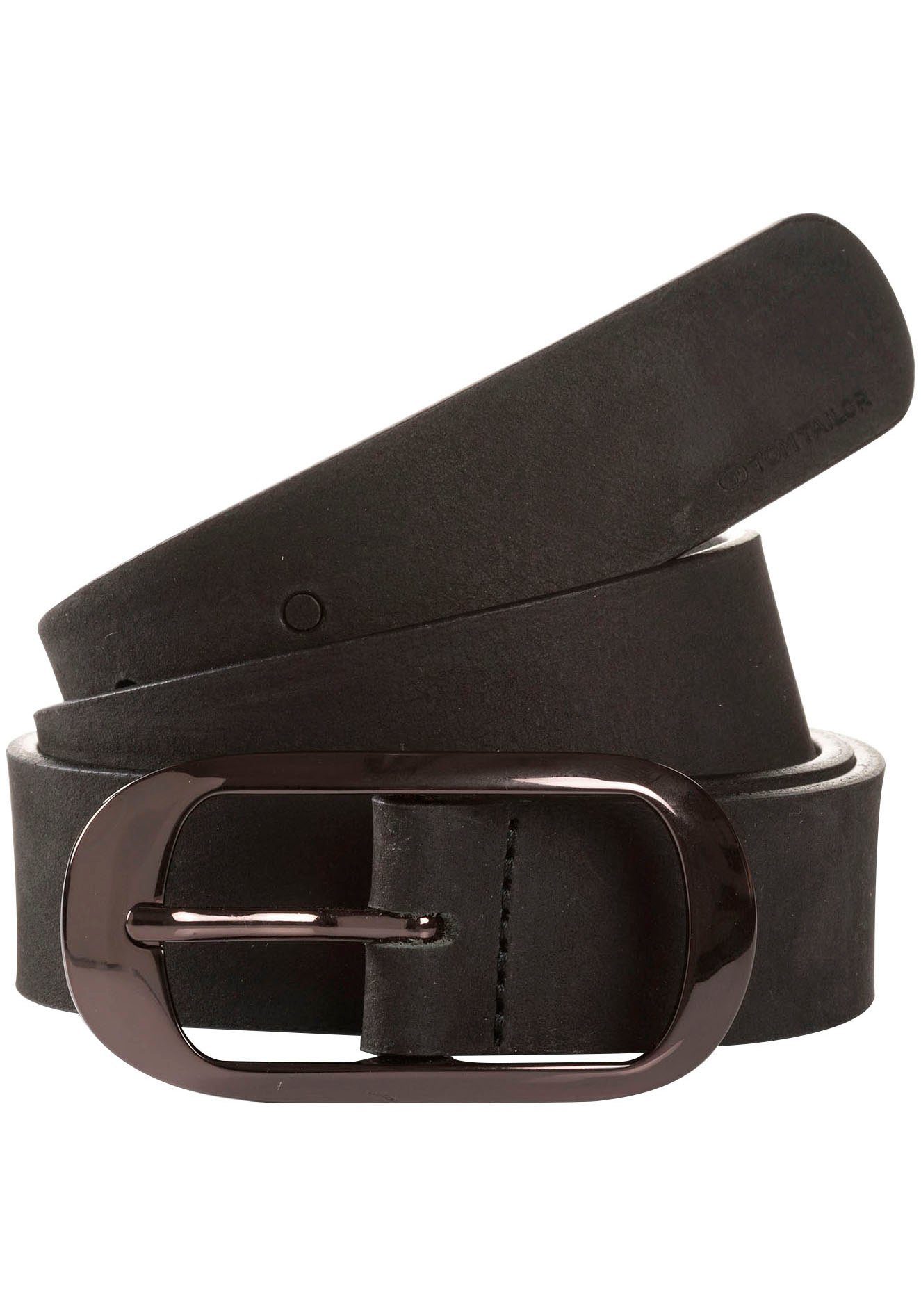 Tom Tailor Leren riem TTLEXI 3 cm brede damesriem, velourslederlook, modieus veelzijdig dames brede riemen maat 100 zwart