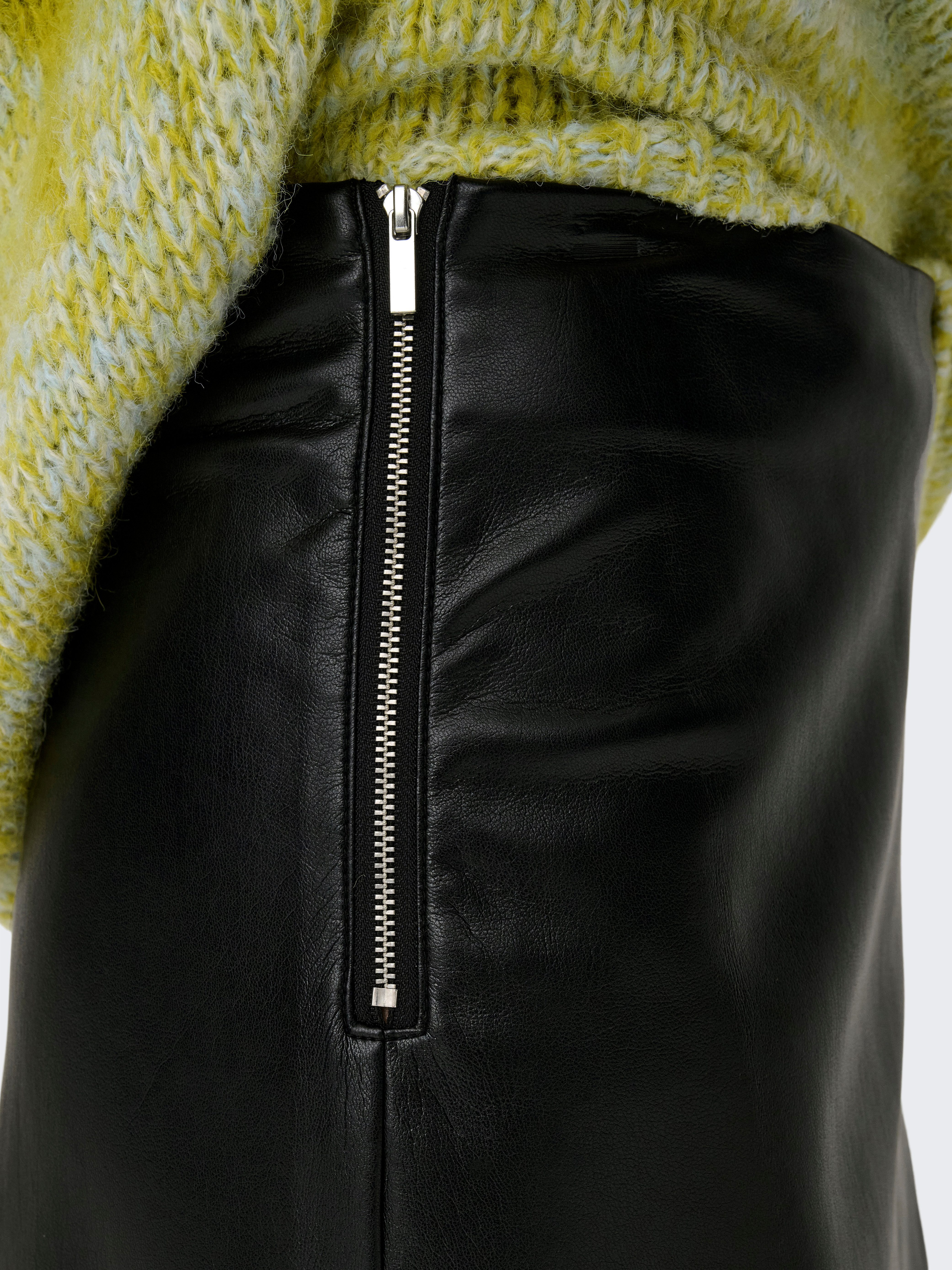 Only Imitatieleren rok ONLZETA HW FAUX LEA SKIRT CC PNT