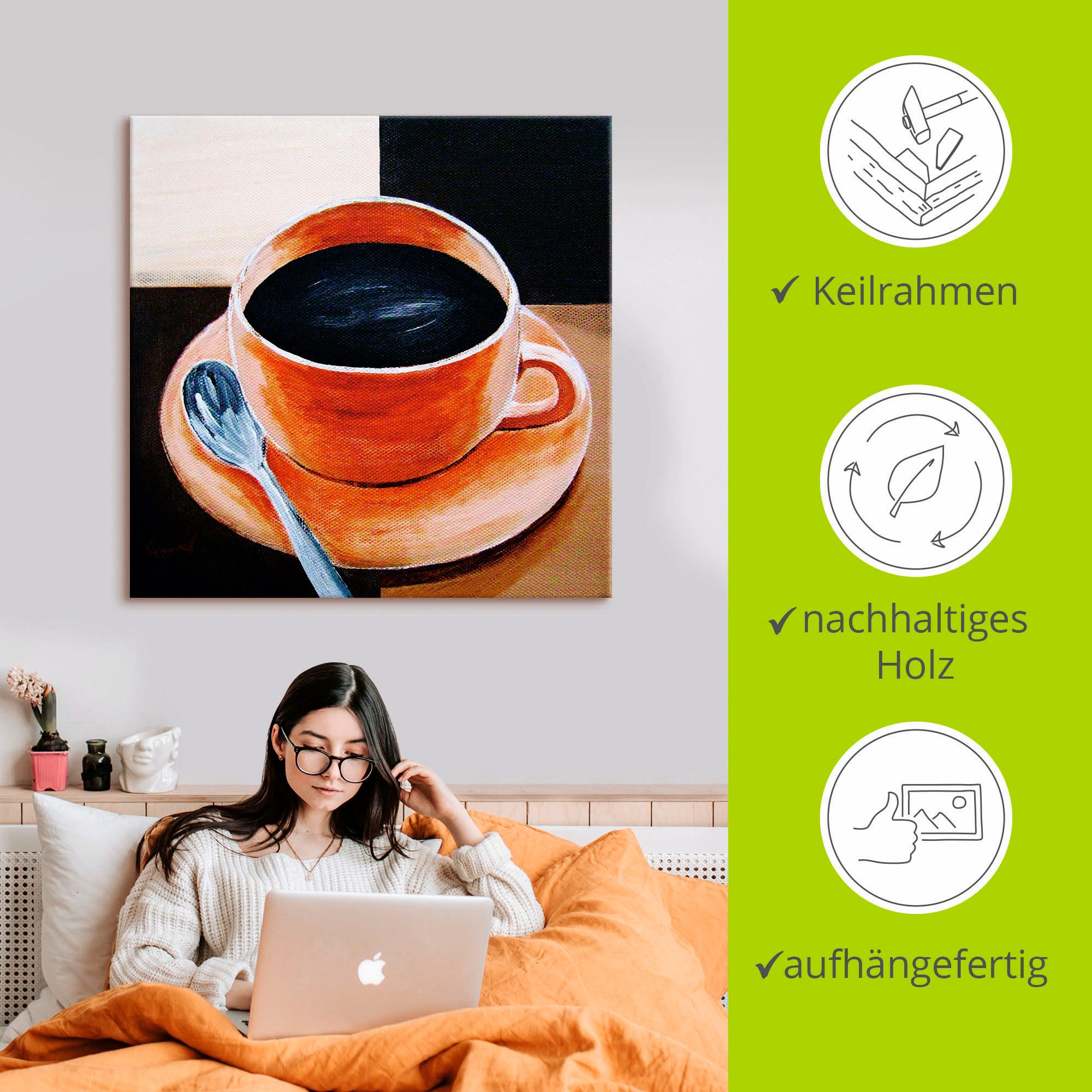 Artland Artprint Koffie als artprint op linnen, poster in verschillende formaten maten