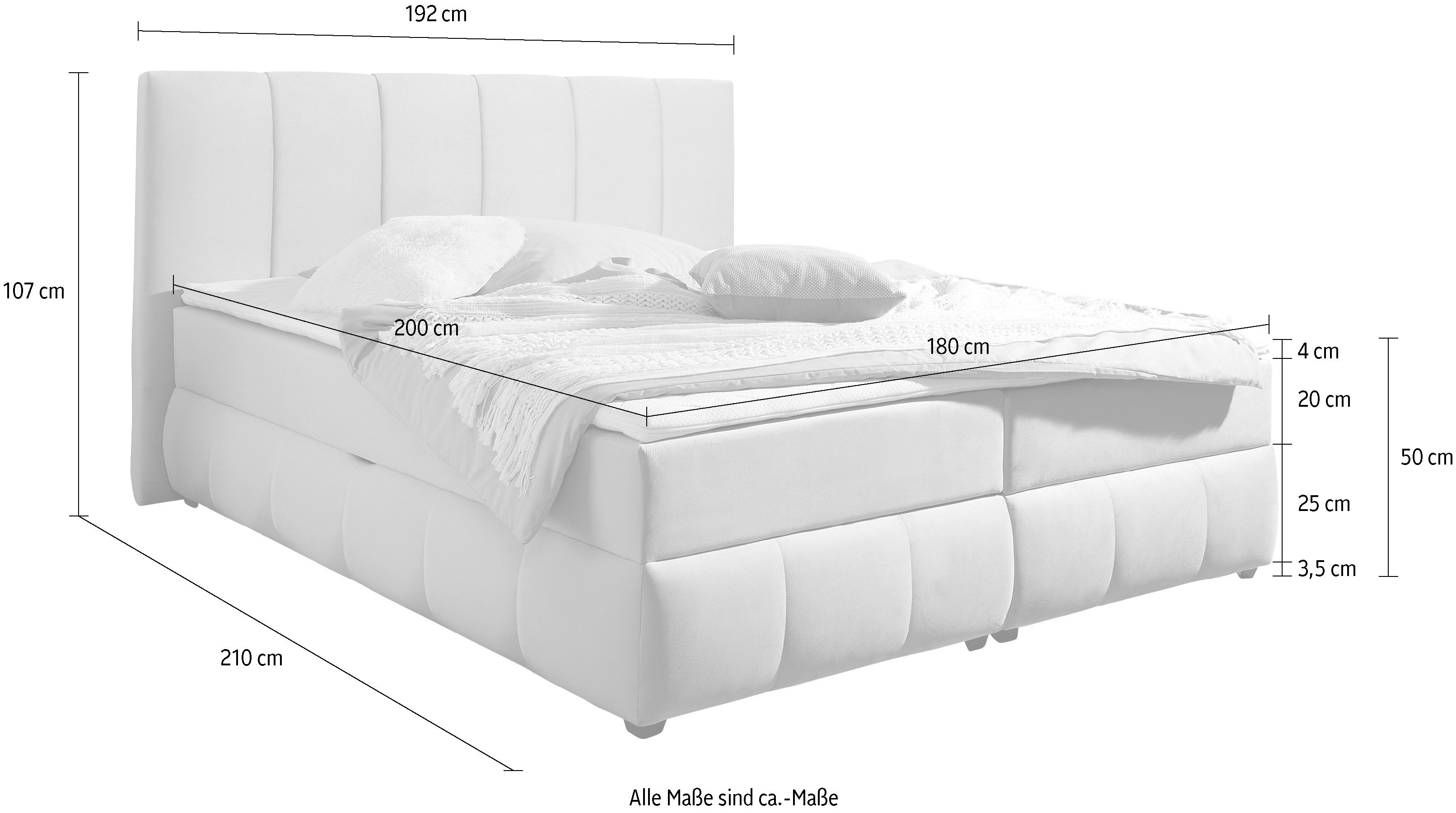 INOSIGN Boxspring Hartley Inclusief bedlade & topper, kiesbaar in H2, H3 of H4