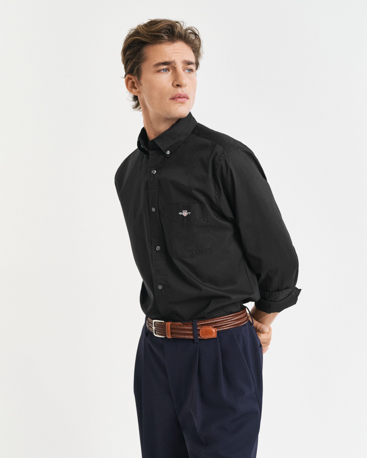 Gant Overhemd met lange mouwen Regular fit poplin overhemd licht slijtvast easy care