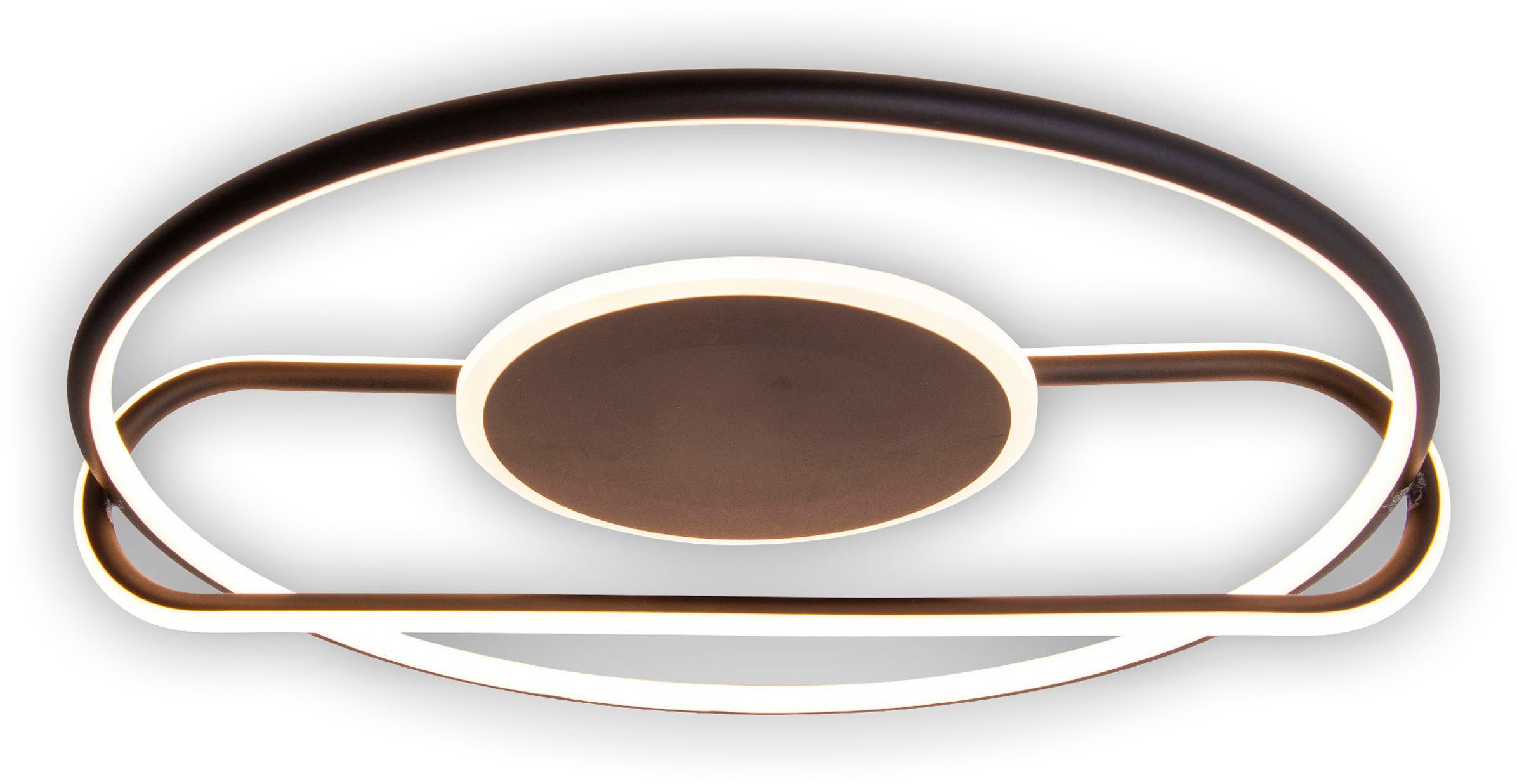 näve Led-plafondlamp BRENDAN geometrische combinatie van ellips en cirkel, d: 54cm, warm witte led (1 stuk)