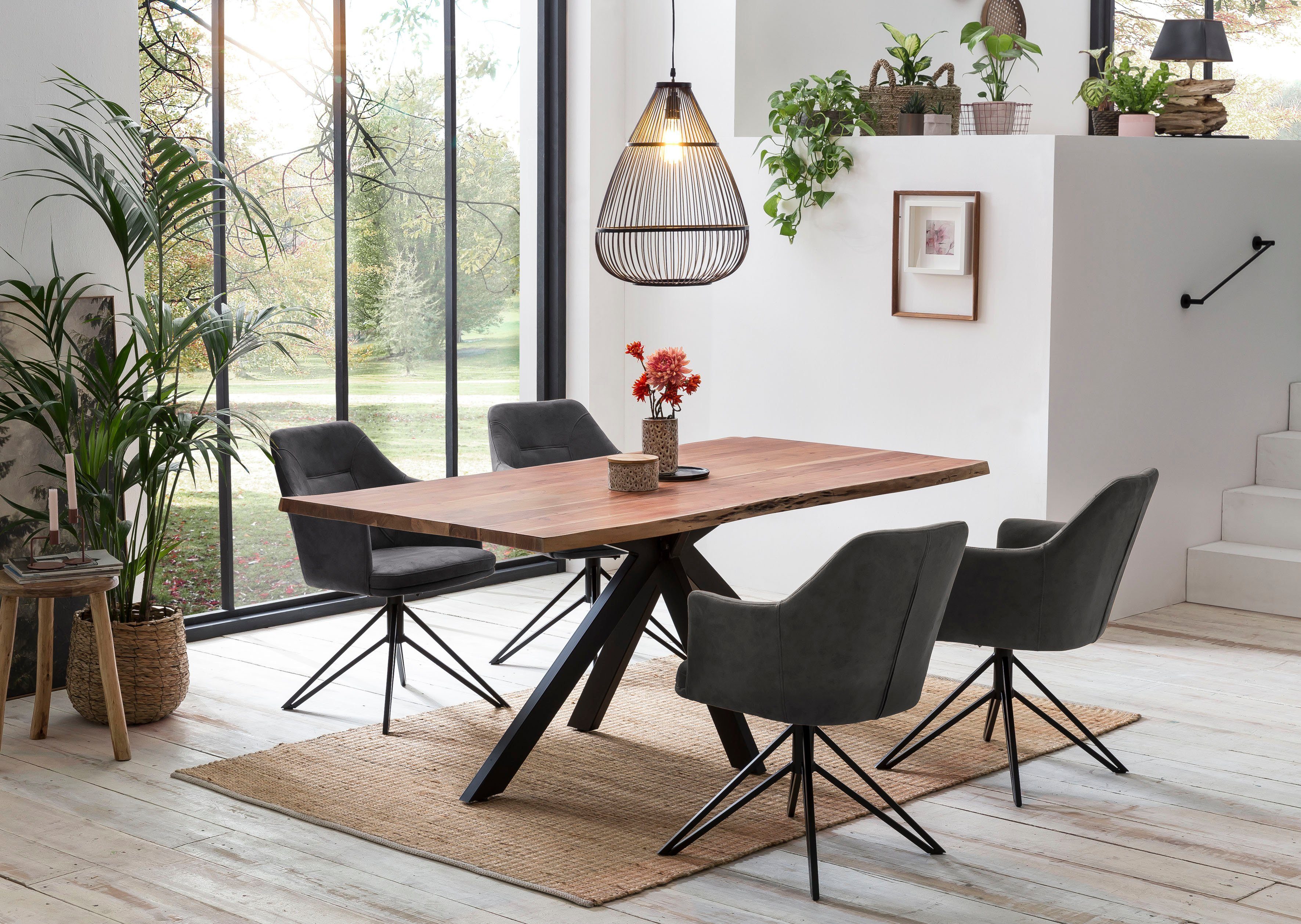 Premium collection by Home affaire Eettafel Manhattan met echte boomrand