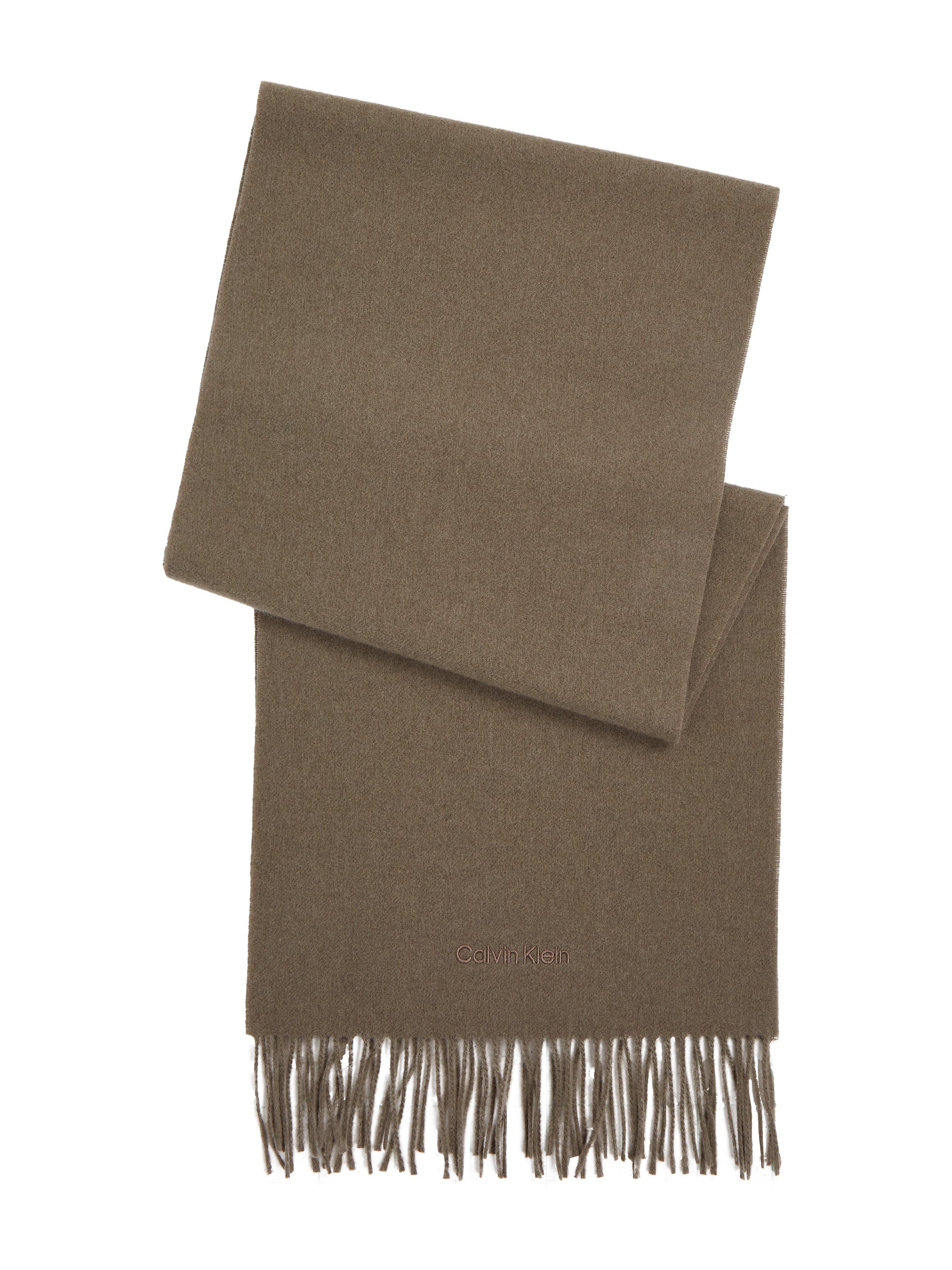 Calvin Klein Sjaal CLASSIC WOOL SCARF met geborduurd logo