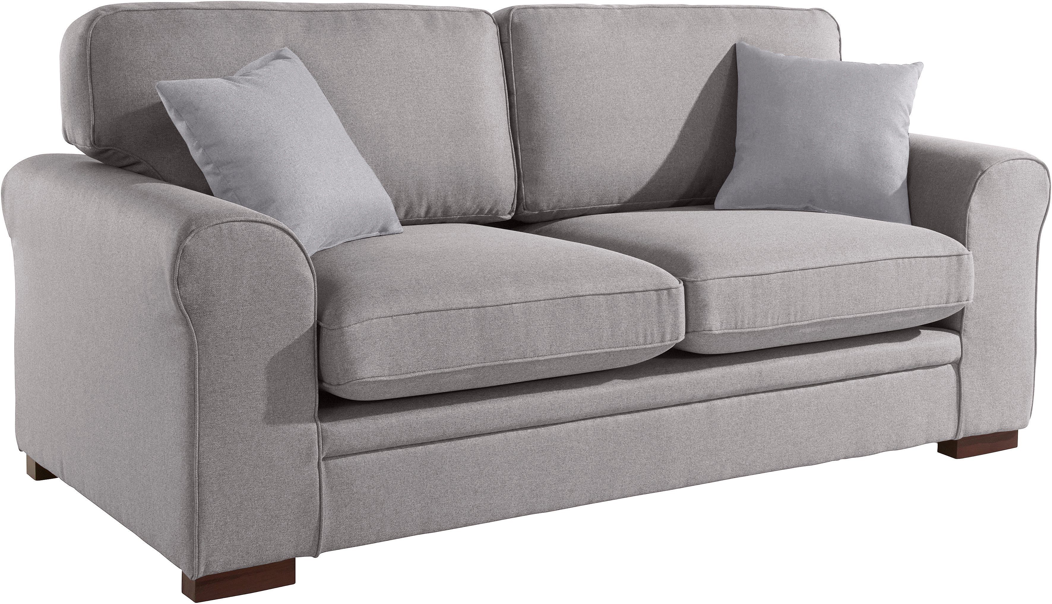 Home affaire 2-zitsbank Broughton zacht zitcomfort, incl. 2 sierkussens, opstaande naad