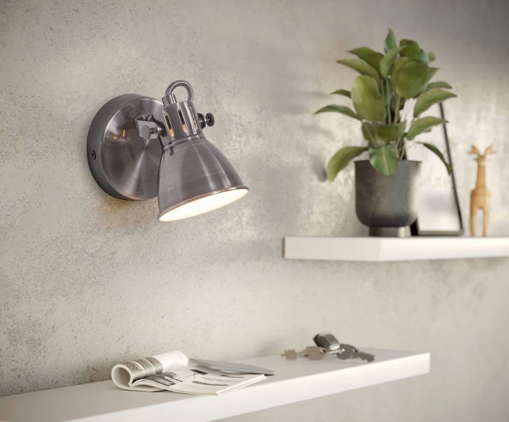 EGLO Led-wandlamp SERAS wandlamp, plafondspot, spot, ganglamp, nikkel-antiek, crème